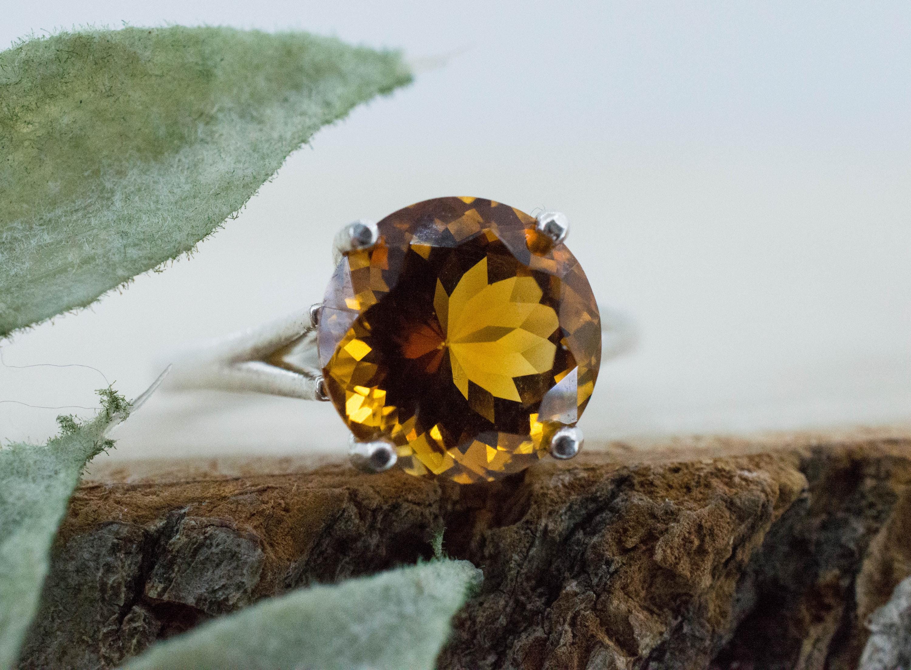 Madeira Citrine Ring; Genuine Untreated Brazil Citrine; 3.495cts - Mark Oliver Gems