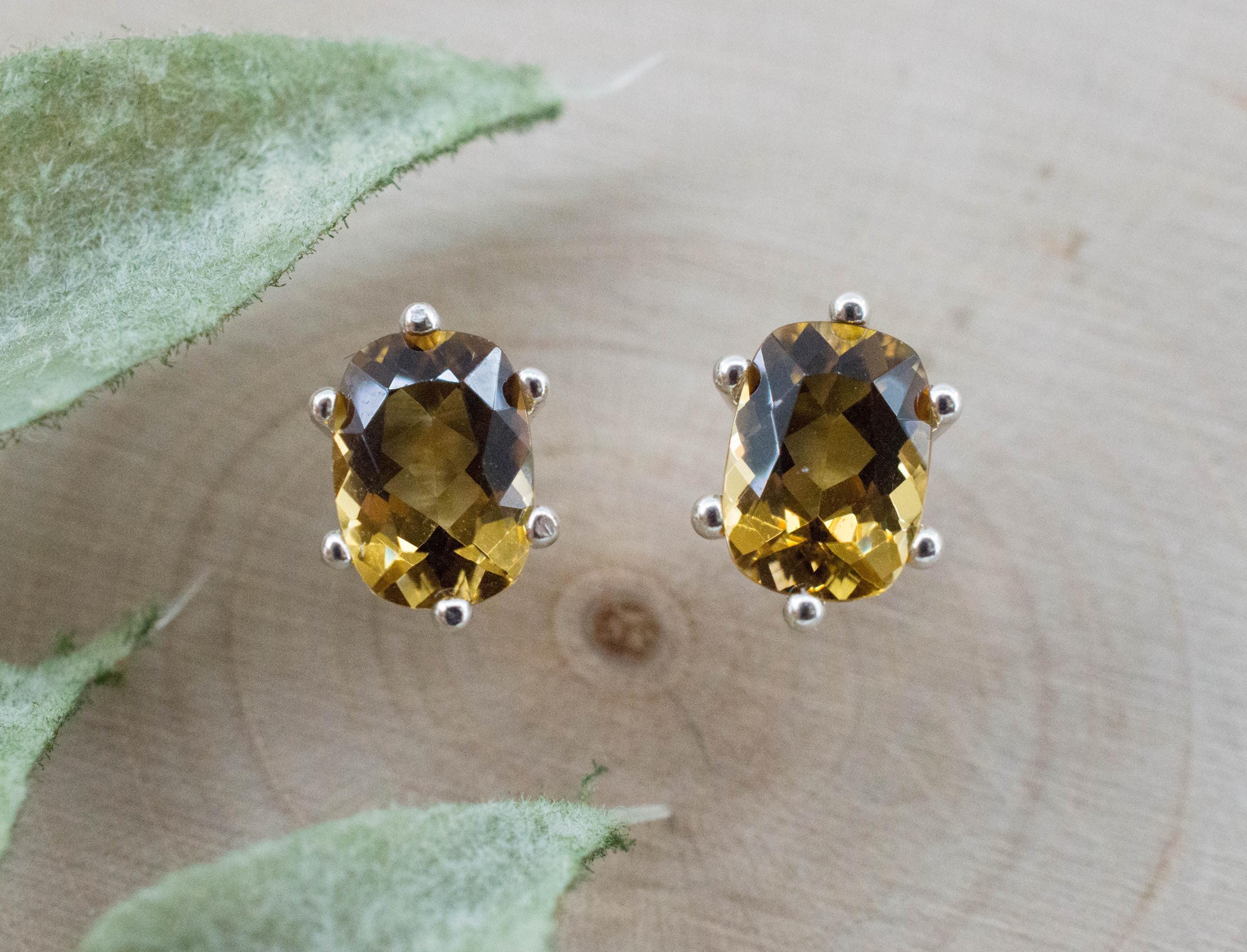 Citrine Earrings; Natural Untreated Congo Citrine; 1.375cts - Mark Oliver Gems