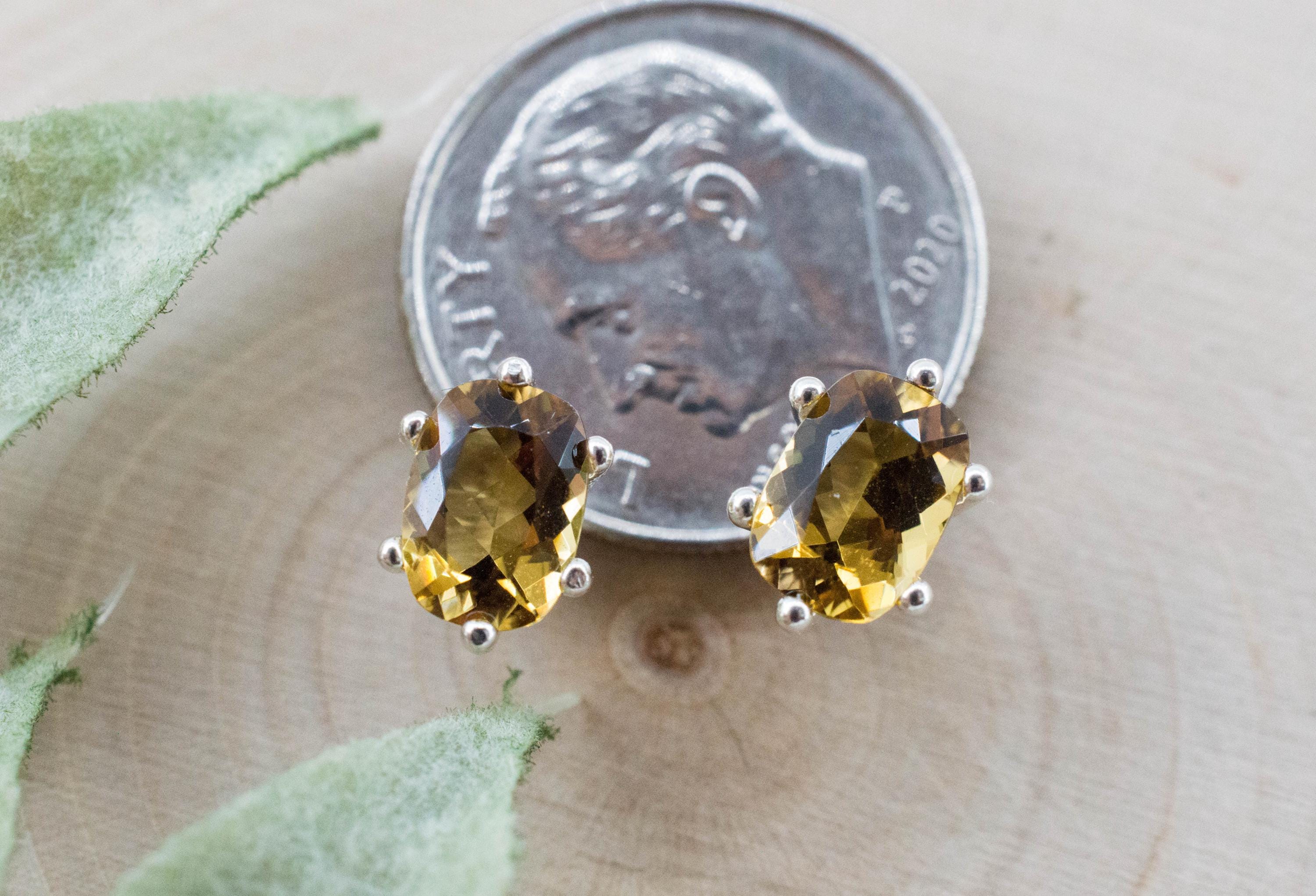 Citrine Earrings; Natural Untreated Congo Citrine; 1.375cts - Mark Oliver Gems