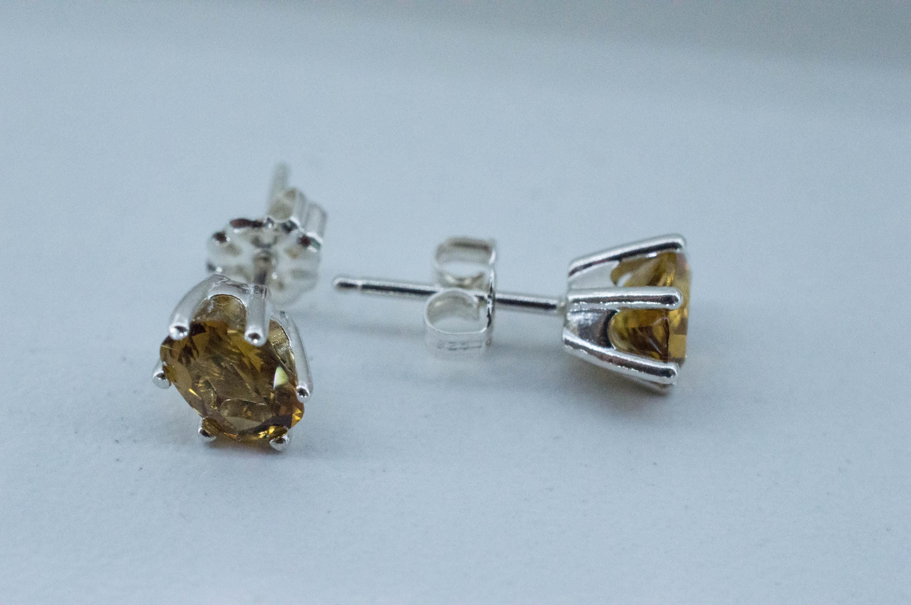 Citrine Earrings; Natural Untreated Congo Citrine; 1.375cts - Mark Oliver Gems