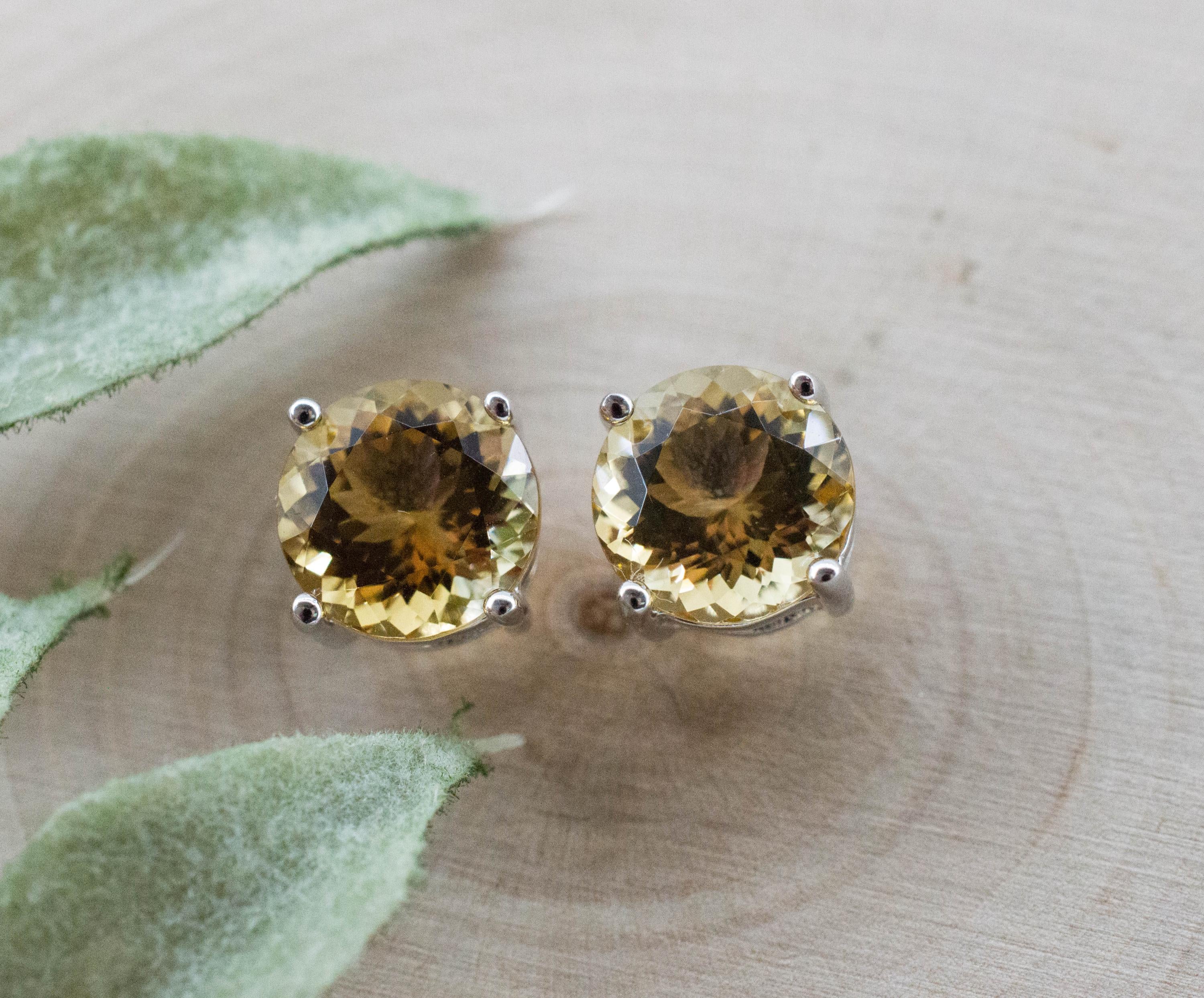 Citrine Earrings; Natural Untreated Congo Citrine; 3.540cts - Mark Oliver Gems