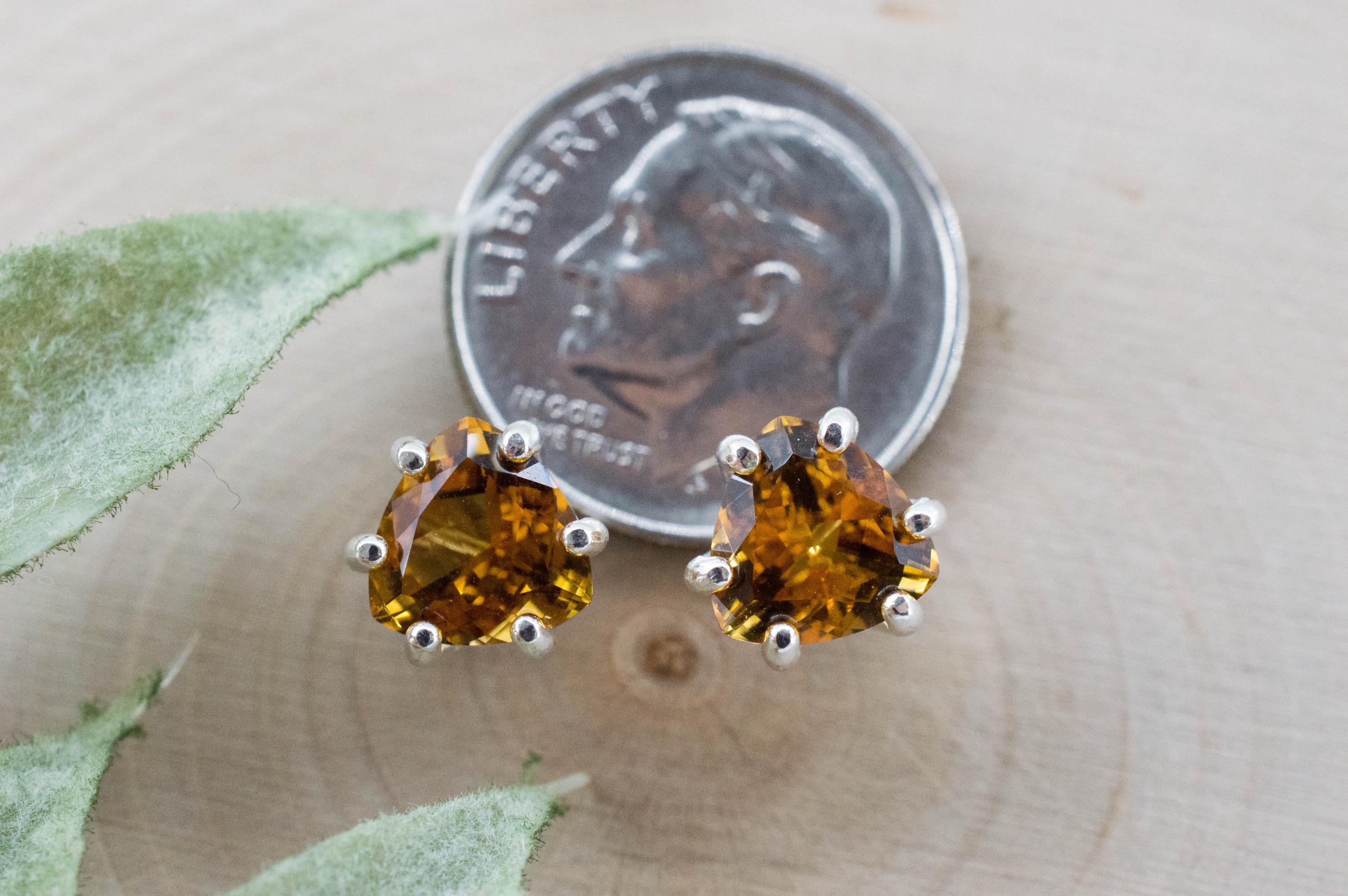Citrine Earrings; Natural Untreated Uruguay Citrine; 2.040cts - Mark Oliver Gems