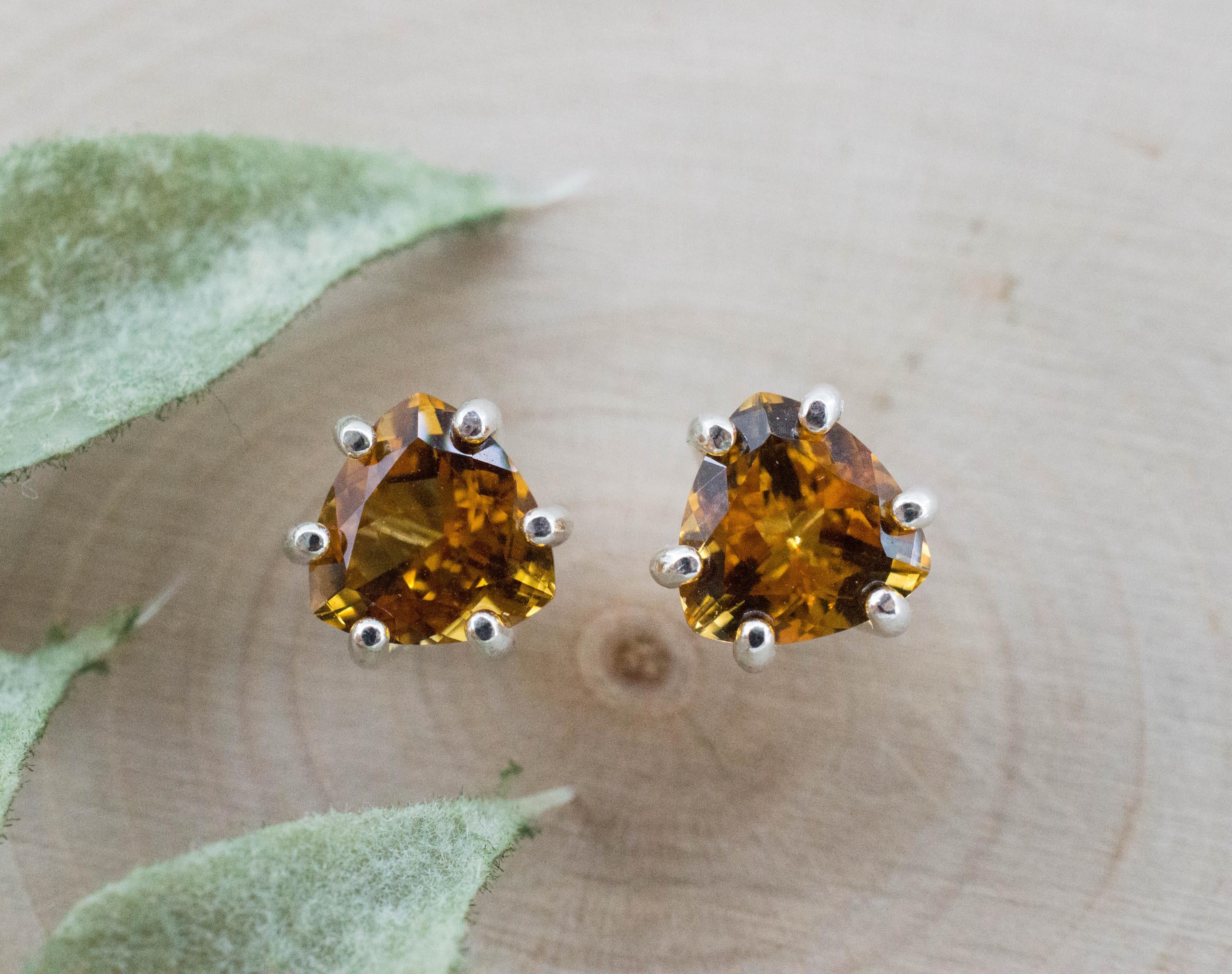 Citrine Earrings; Natural Untreated Uruguay Citrine; 2.040cts - Mark Oliver Gems