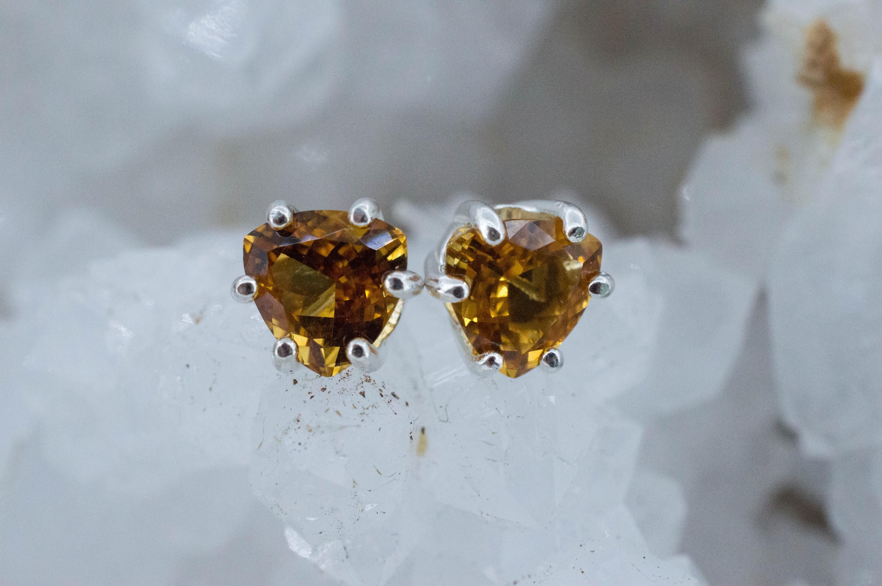 Citrine Earrings; Natural Untreated Uruguay Citrine; 2.040cts - Mark Oliver Gems