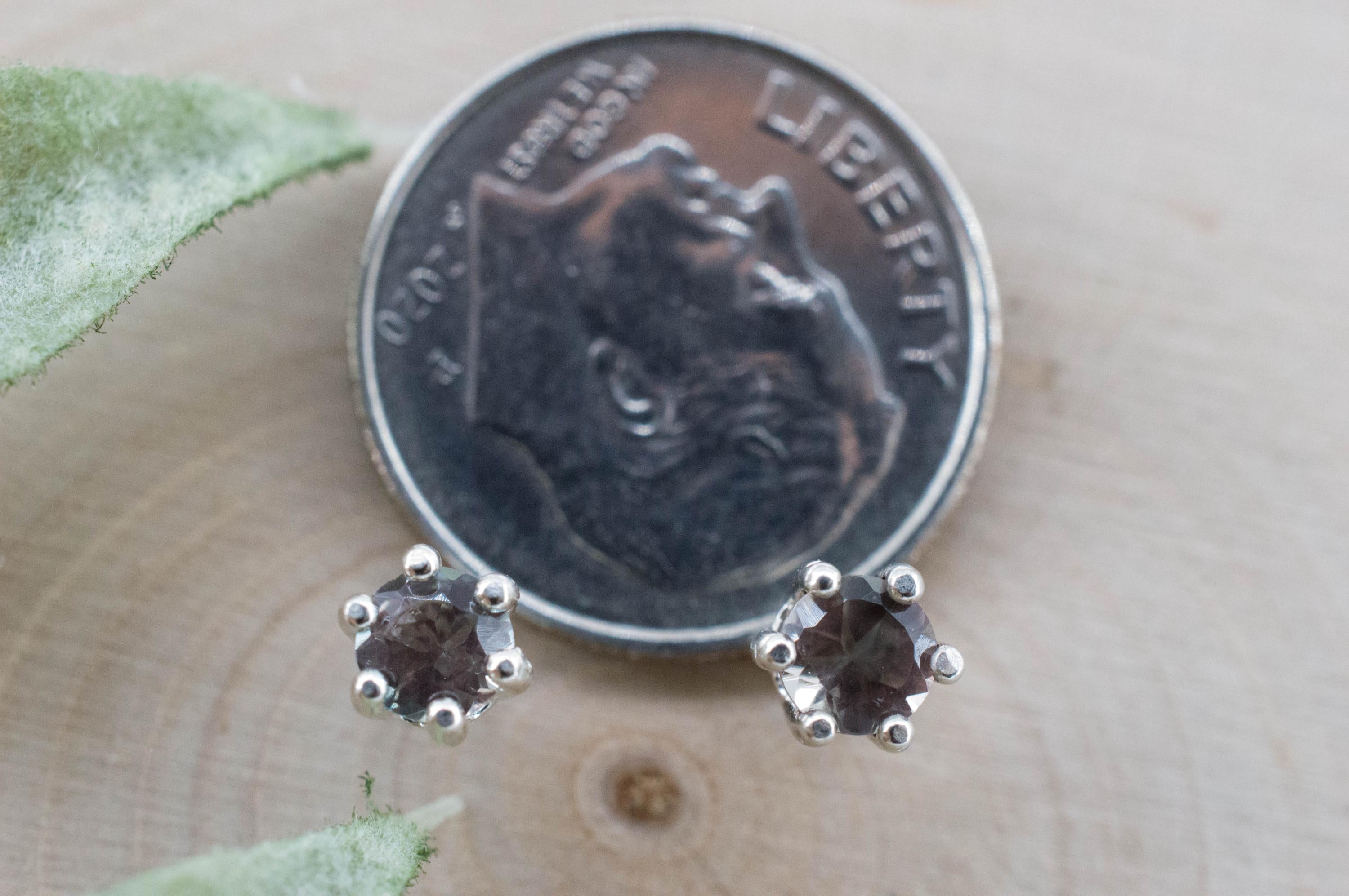Green Oregon Sunstone Earrings; Natural Untreated Sunstone; 0.465cts - Mark Oliver Gems