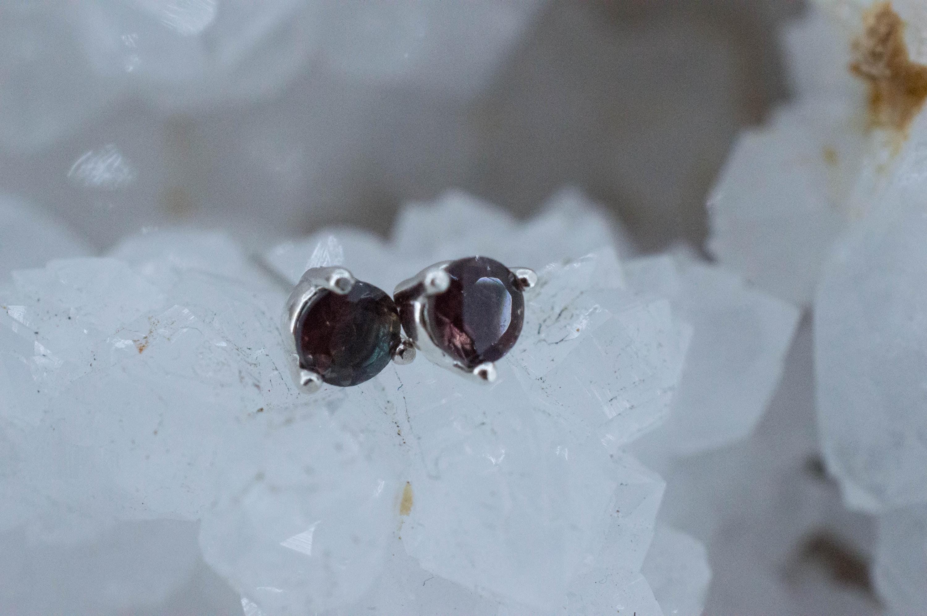 Green Oregon Sunstone Earrings; Natural Untreated Sunstone; 0.510cts - Mark Oliver Gems