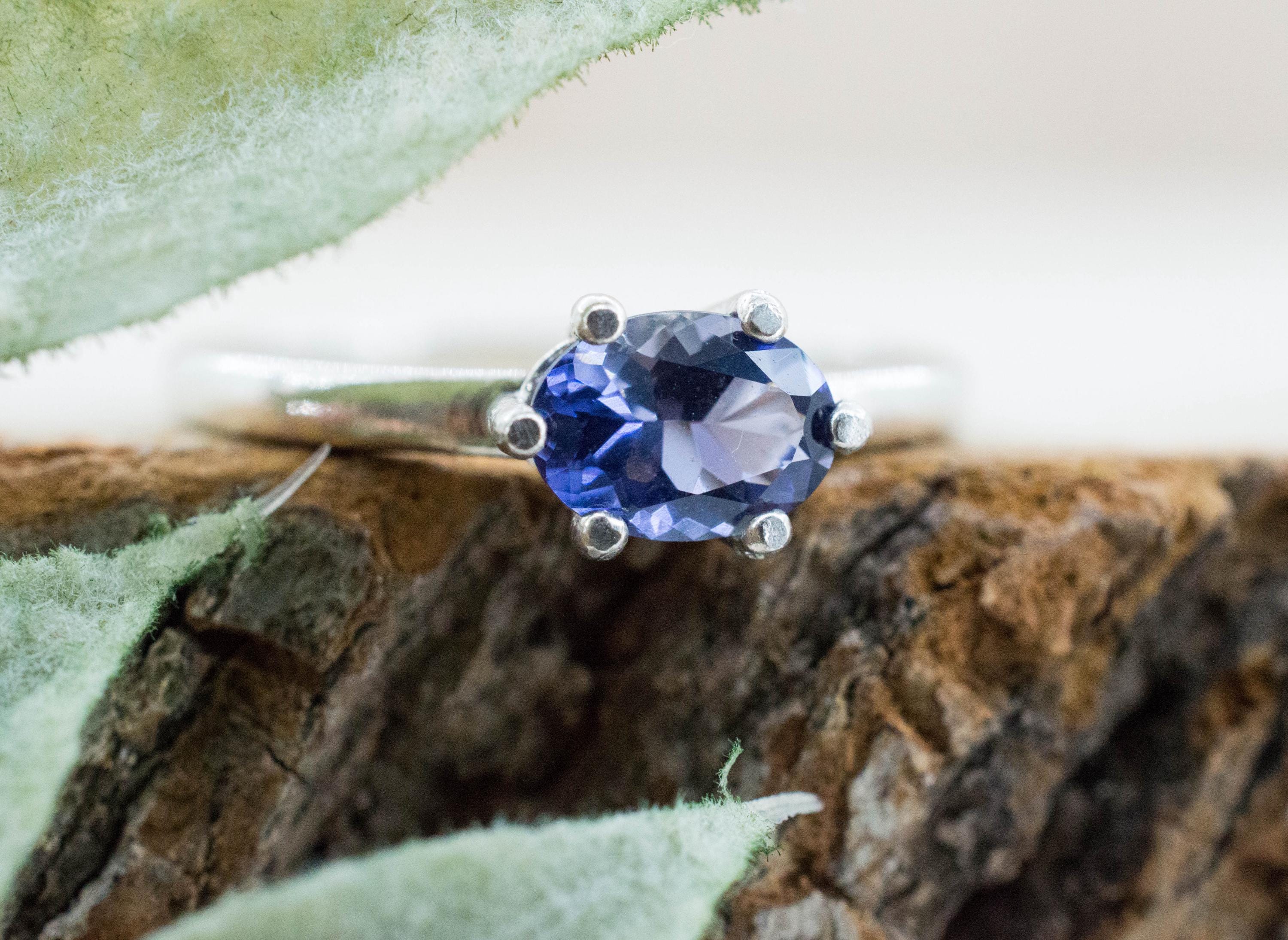 Iolite Ring; Natural Untreated Tanzania Iolite; 0.600cts - Mark Oliver Gems