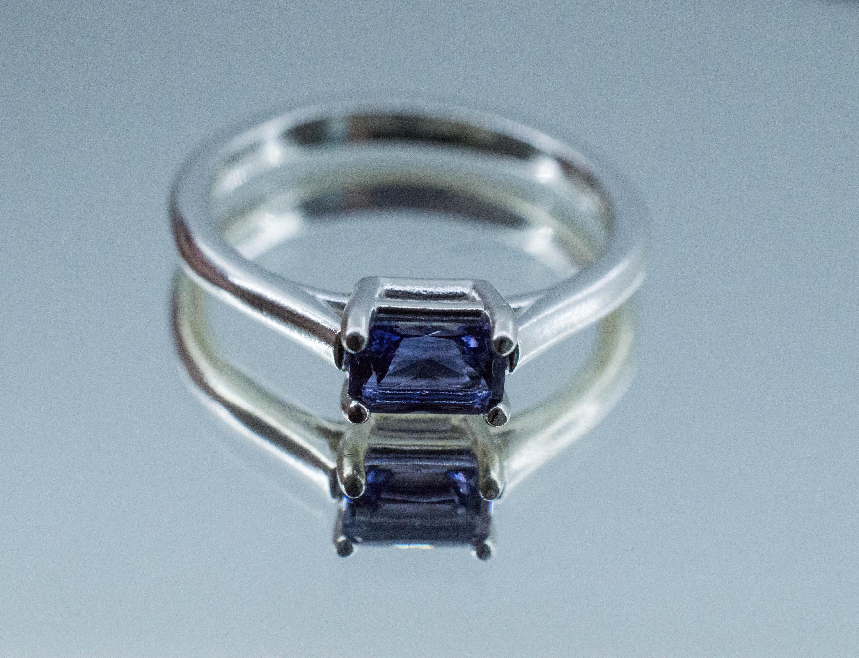 Iolite Ring; Natural Untreated Tanzania Iolite; 0.465cts - Mark Oliver Gems