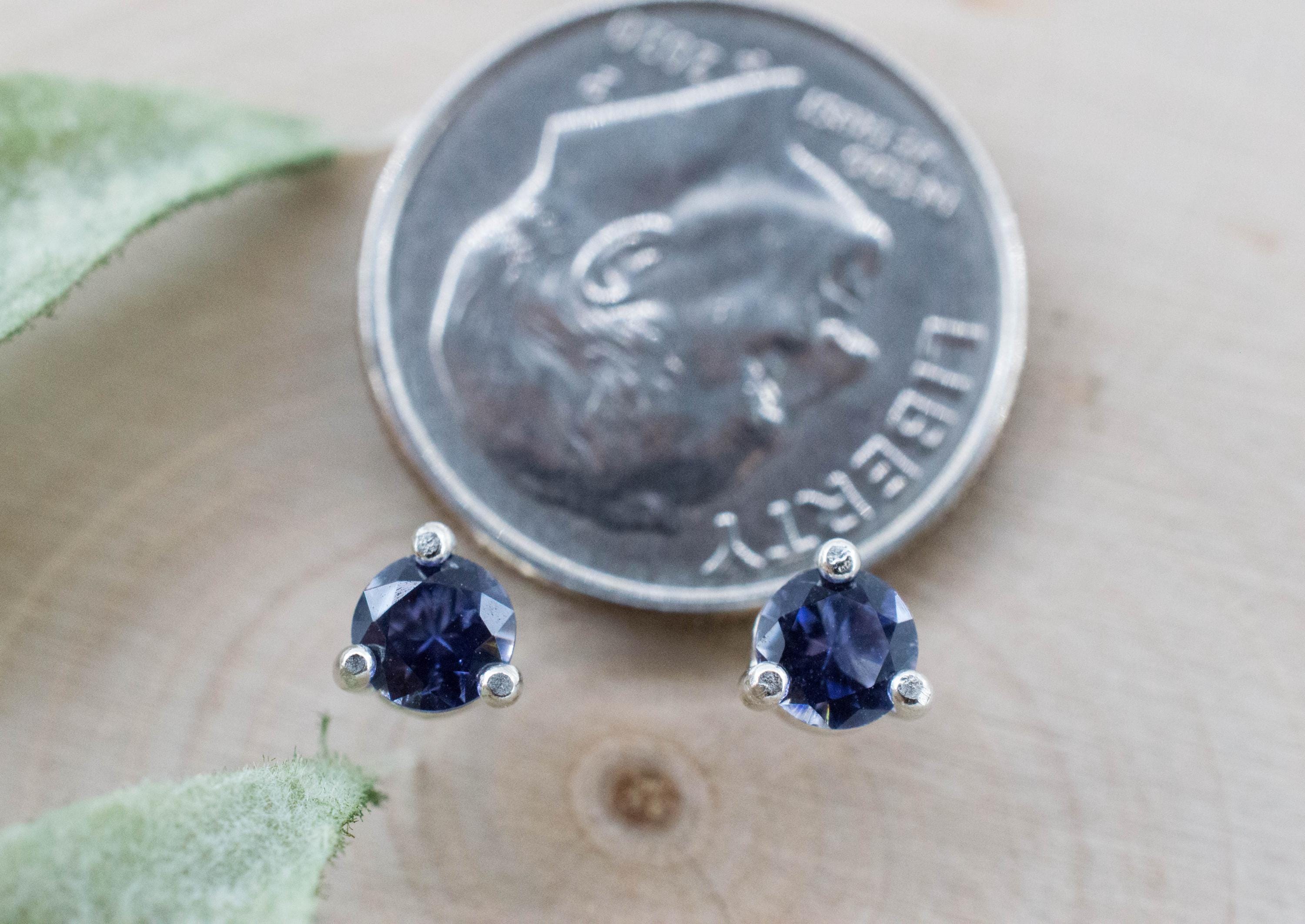 Iolite Earrings; Natural Untreated Tanzania Iolite; 0.355cts - Mark Oliver Gems