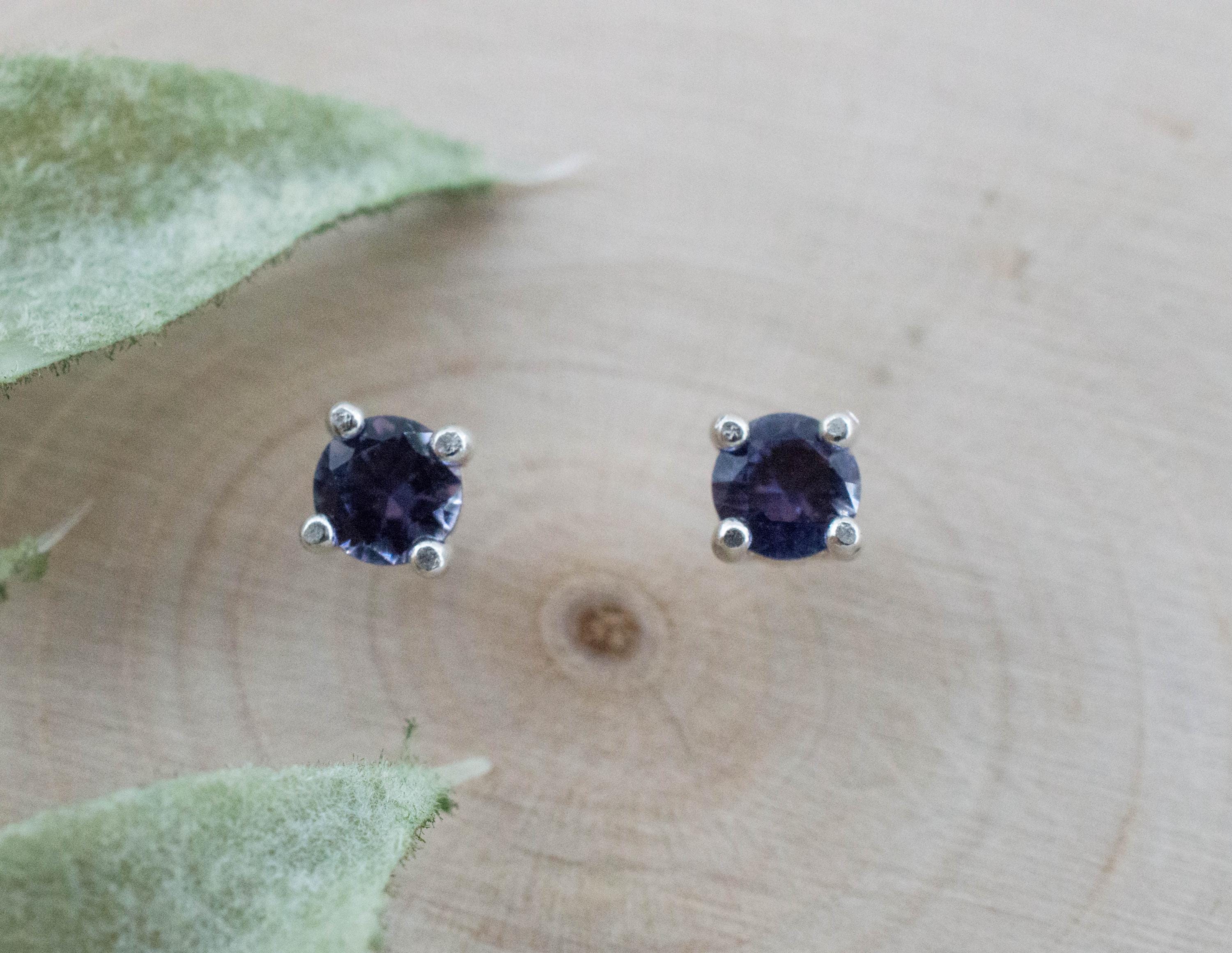 Iolite Earrings; Natural Untreated Tanzania Iolite; 0.380cts - Mark Oliver Gems
