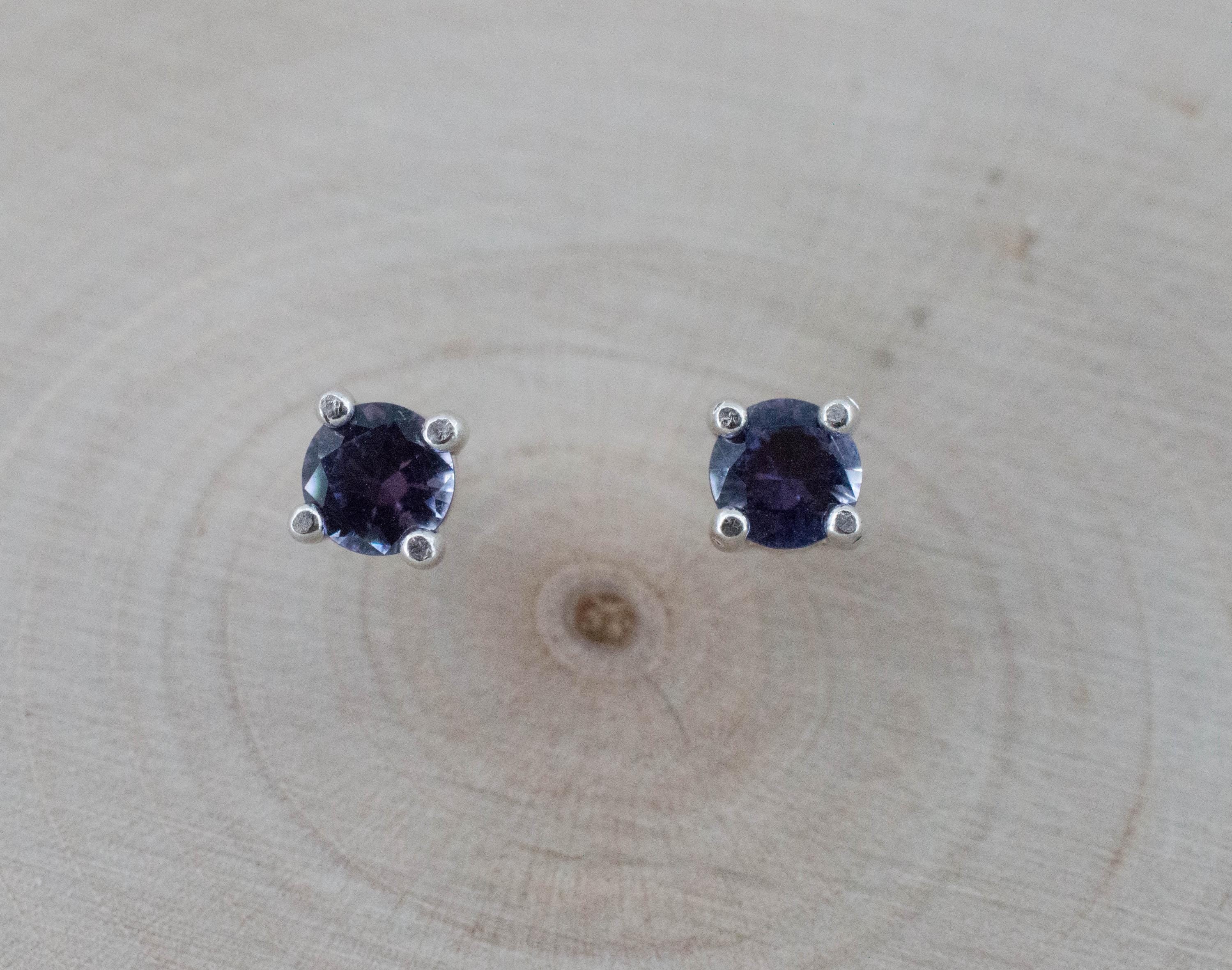 Iolite Earrings; Natural Untreated Tanzania Iolite; 0.380cts - Mark Oliver Gems