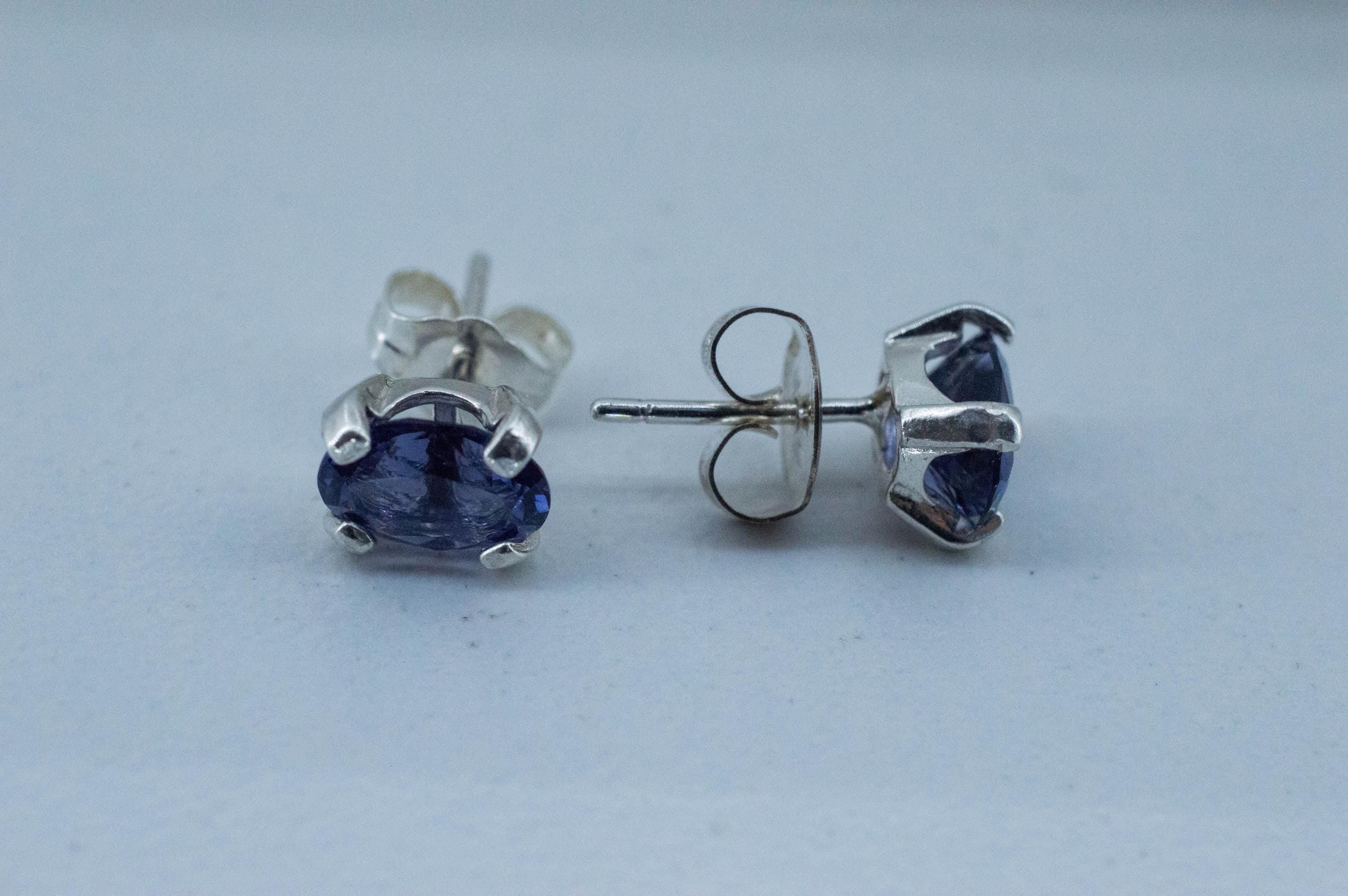 Iolite Earrings; Natural Untreated Tanzania Iolite; 1.235cts - Mark Oliver Gems