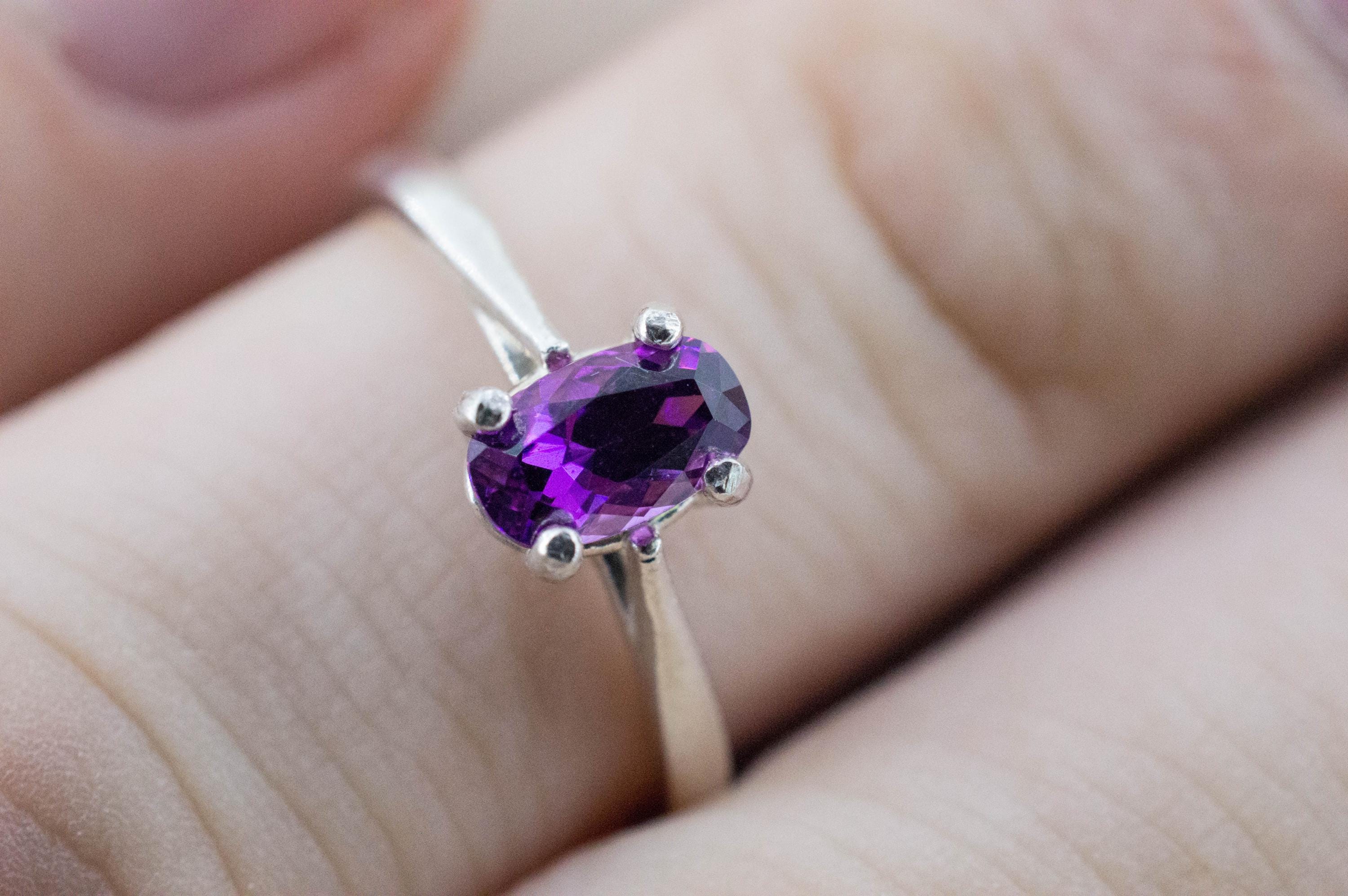Purple Garnet Ring, Natural Untreated Rare Mozambique Garnet; 0.760cts - Mark Oliver Gems