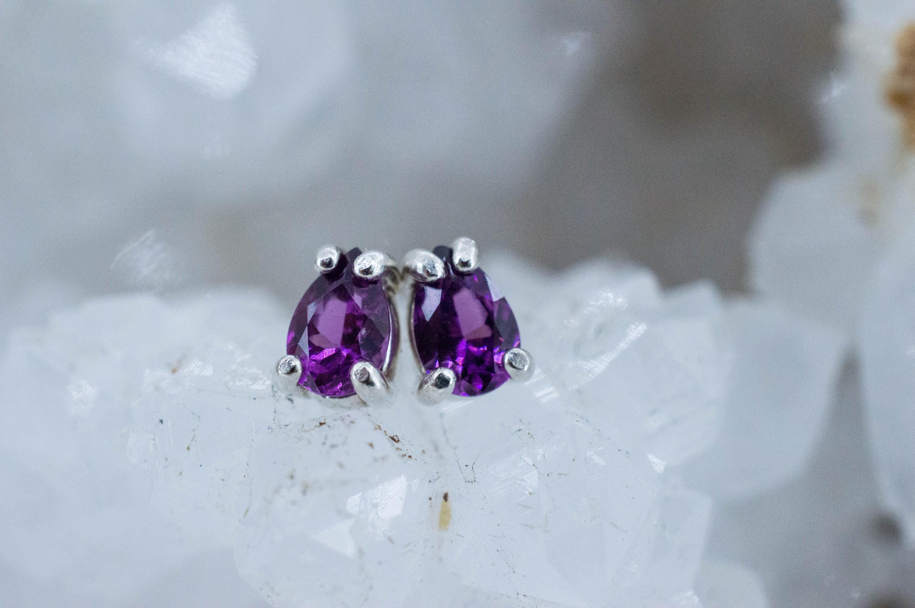 Purple Garnet Earrings, Natural Untreated Rare Mozambique Garnet; 0.785cts - Mark Oliver Gems