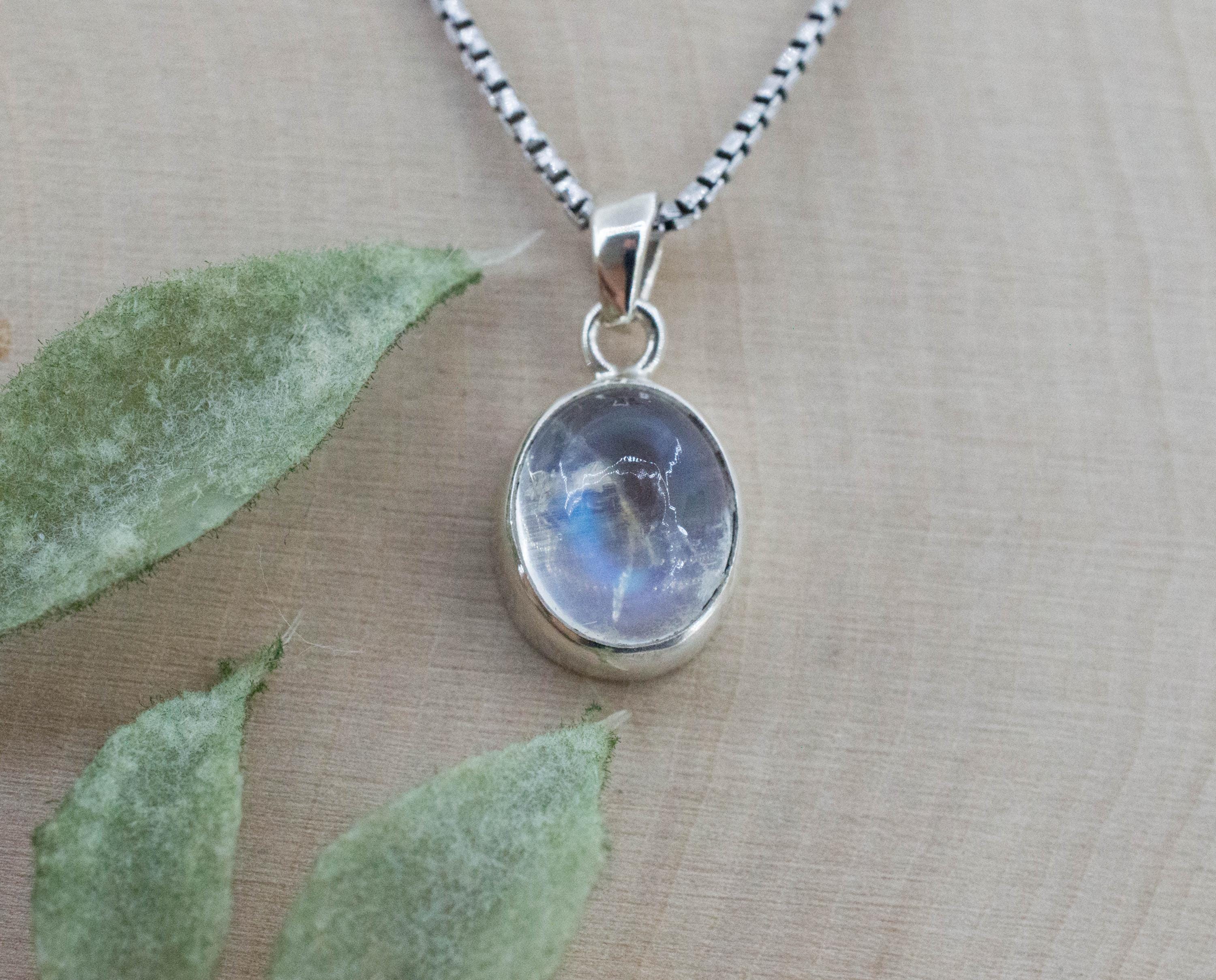 Rainbow Moonstone Pendant, Natural Untreated India Moonstone; 6.140cts - Mark Oliver Gems