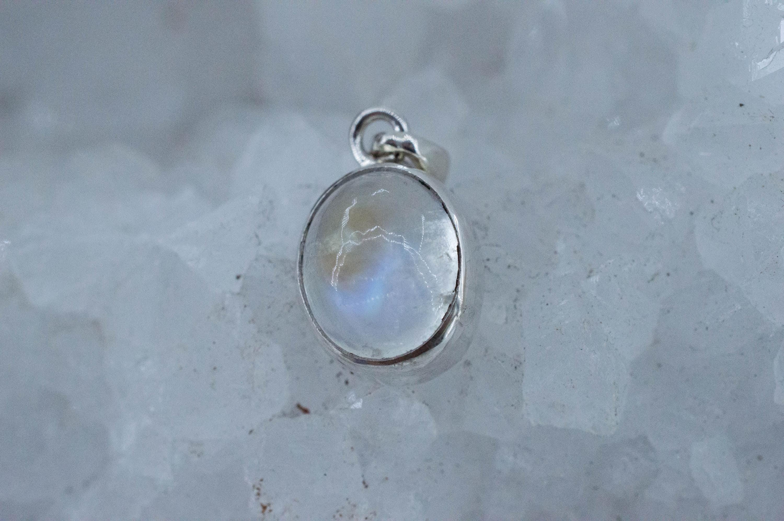 Rainbow Moonstone Pendant, Natural Untreated India Moonstone; 6.140cts - Mark Oliver Gems