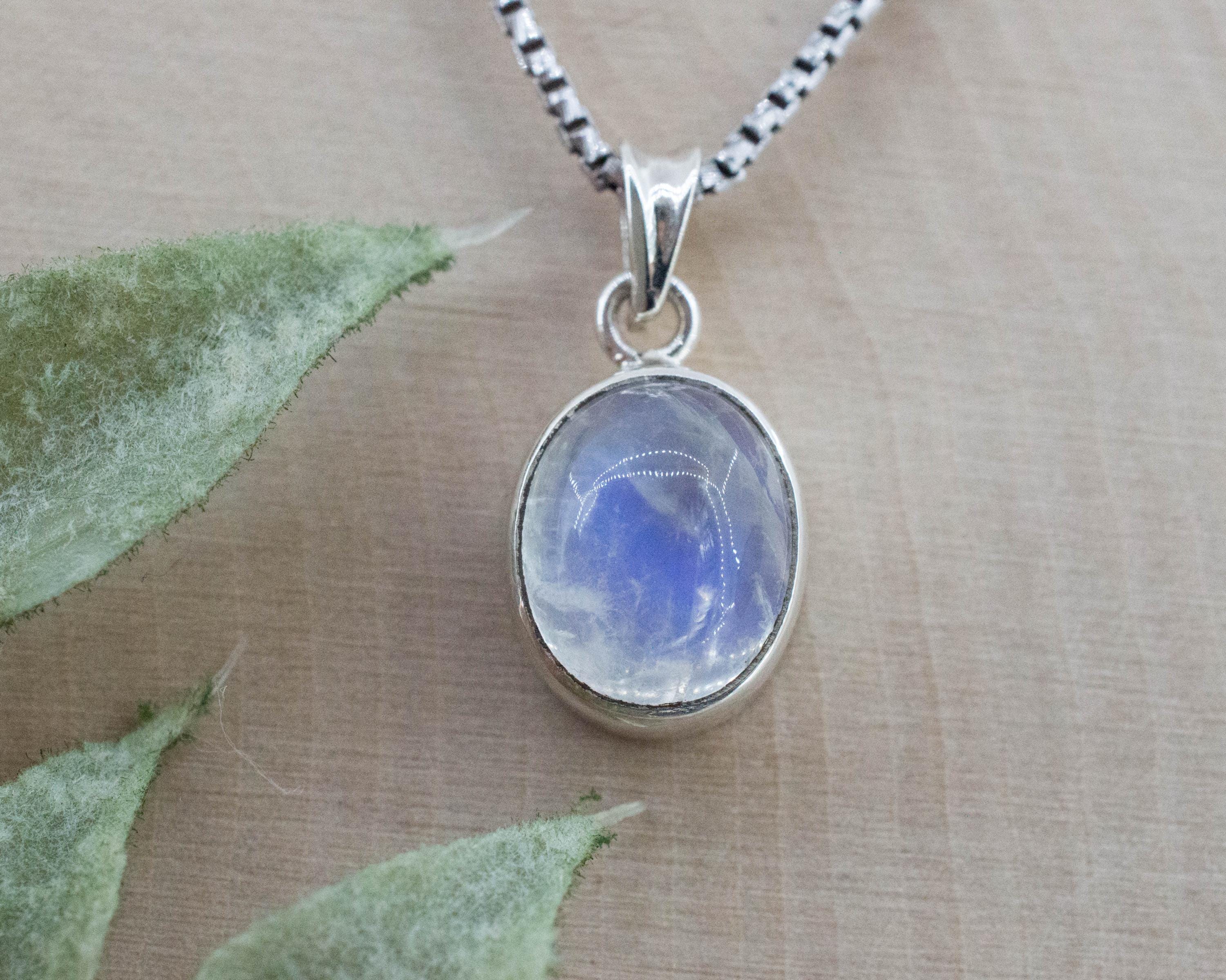 Rainbow Moonstone Pendant, Natural Untreated India Moonstone; 7.245cts - Mark Oliver Gems