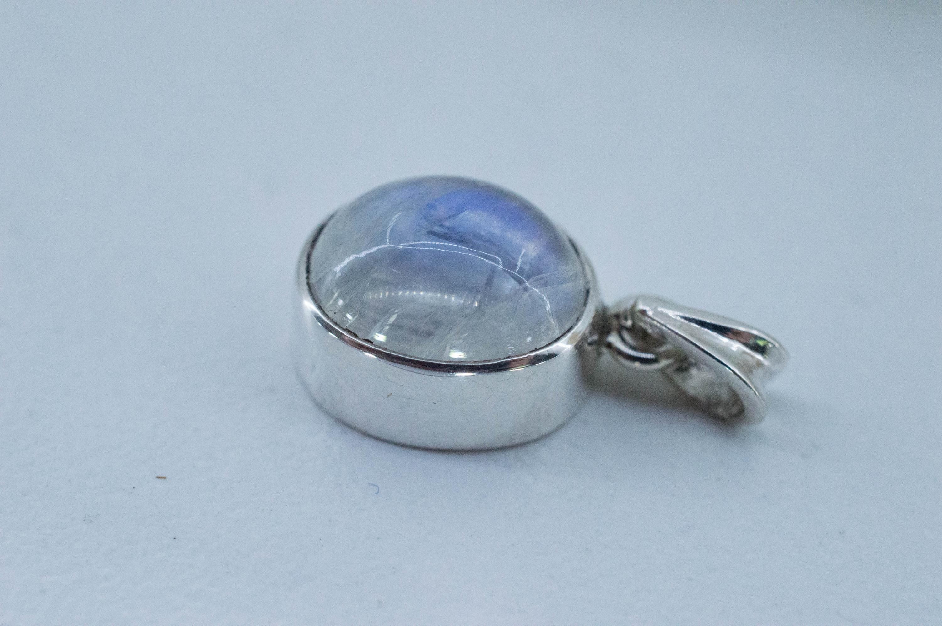 Rainbow Moonstone Pendant, Natural Untreated India Moonstone; 7.245cts - Mark Oliver Gems