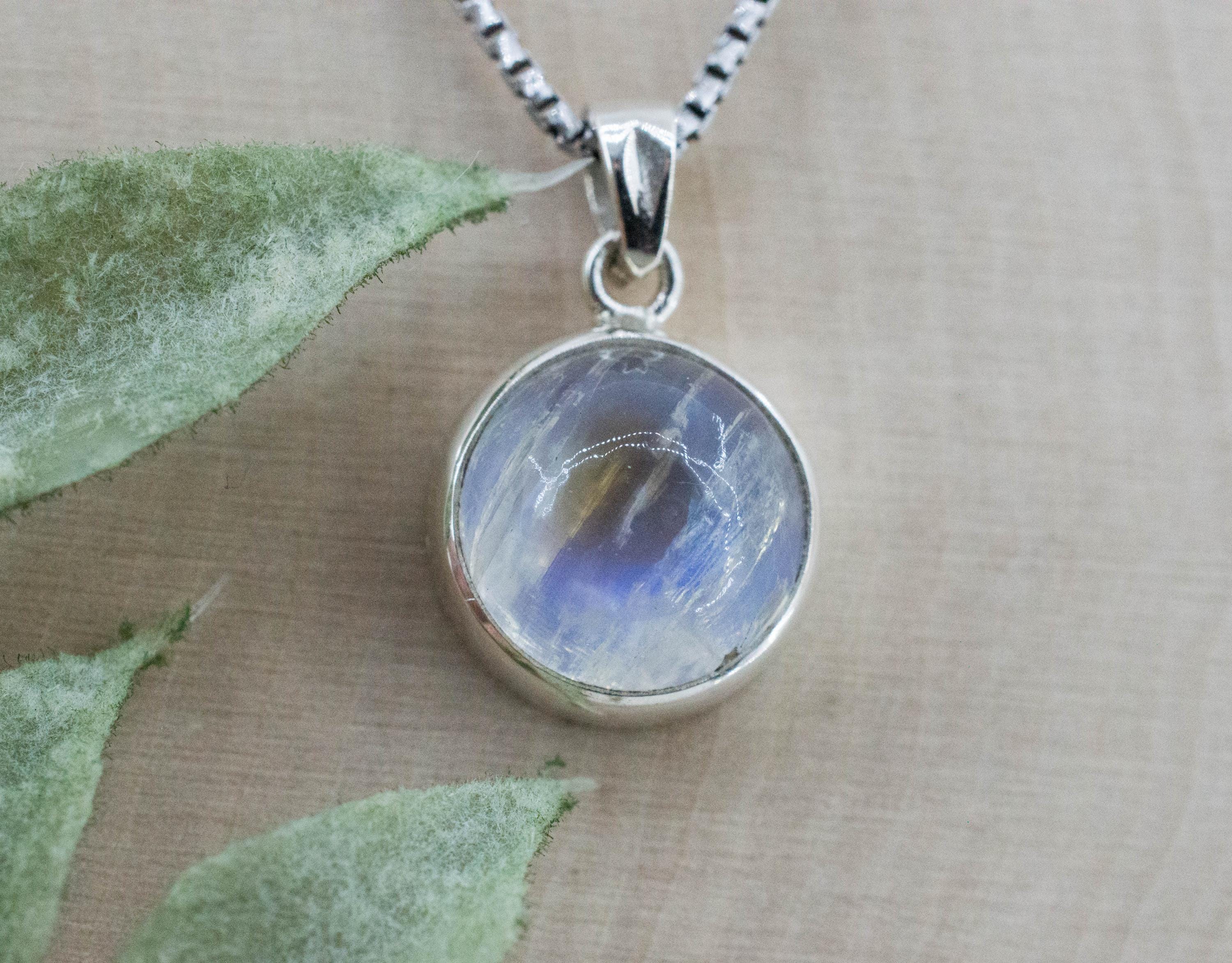 Rainbow Moonstone Pendant, Natural Untreated India Moonstone; 8.215cts - Mark Oliver Gems
