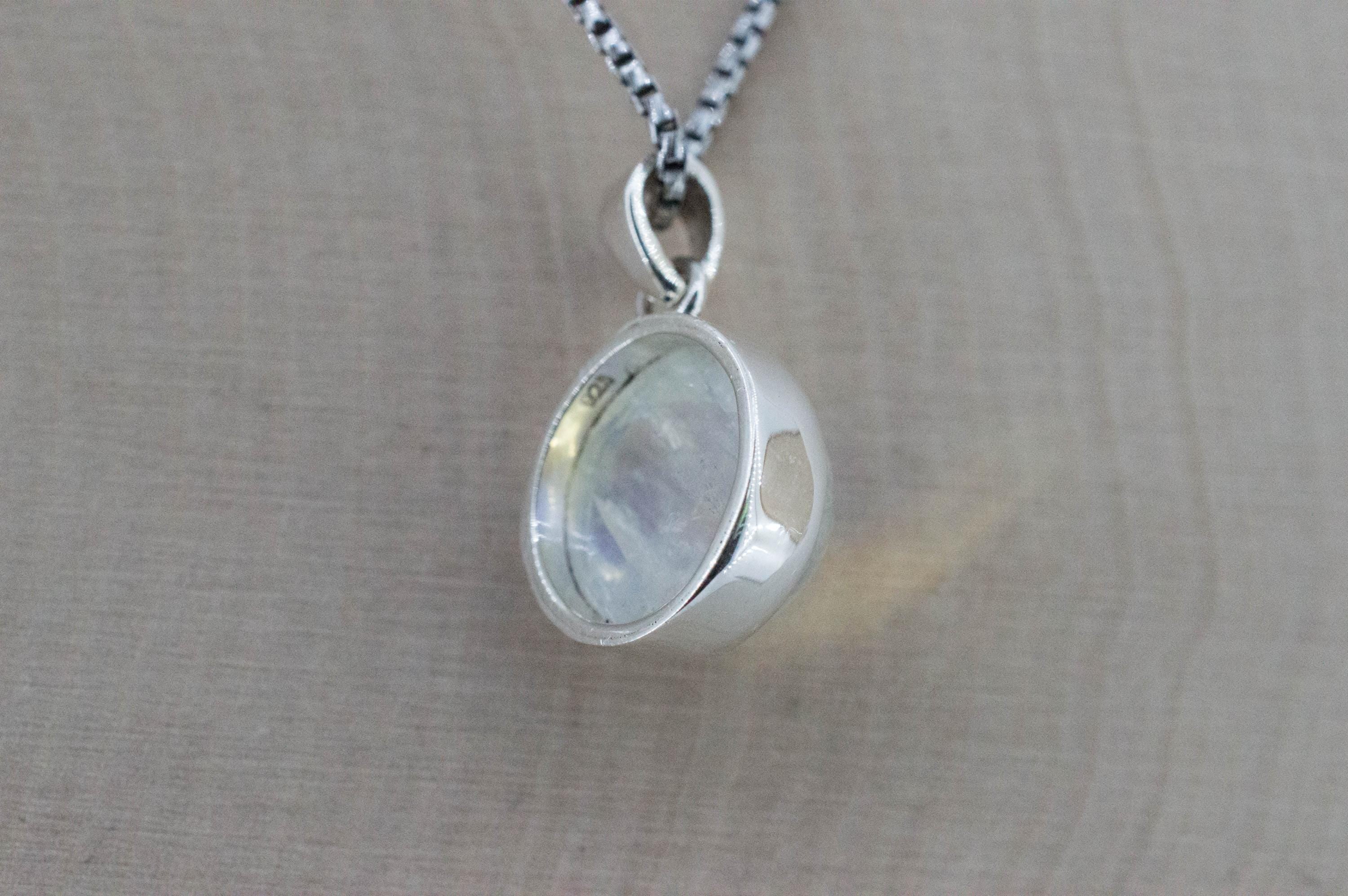Rainbow Moonstone Pendant, Natural Untreated India Moonstone; 8.215cts - Mark Oliver Gems