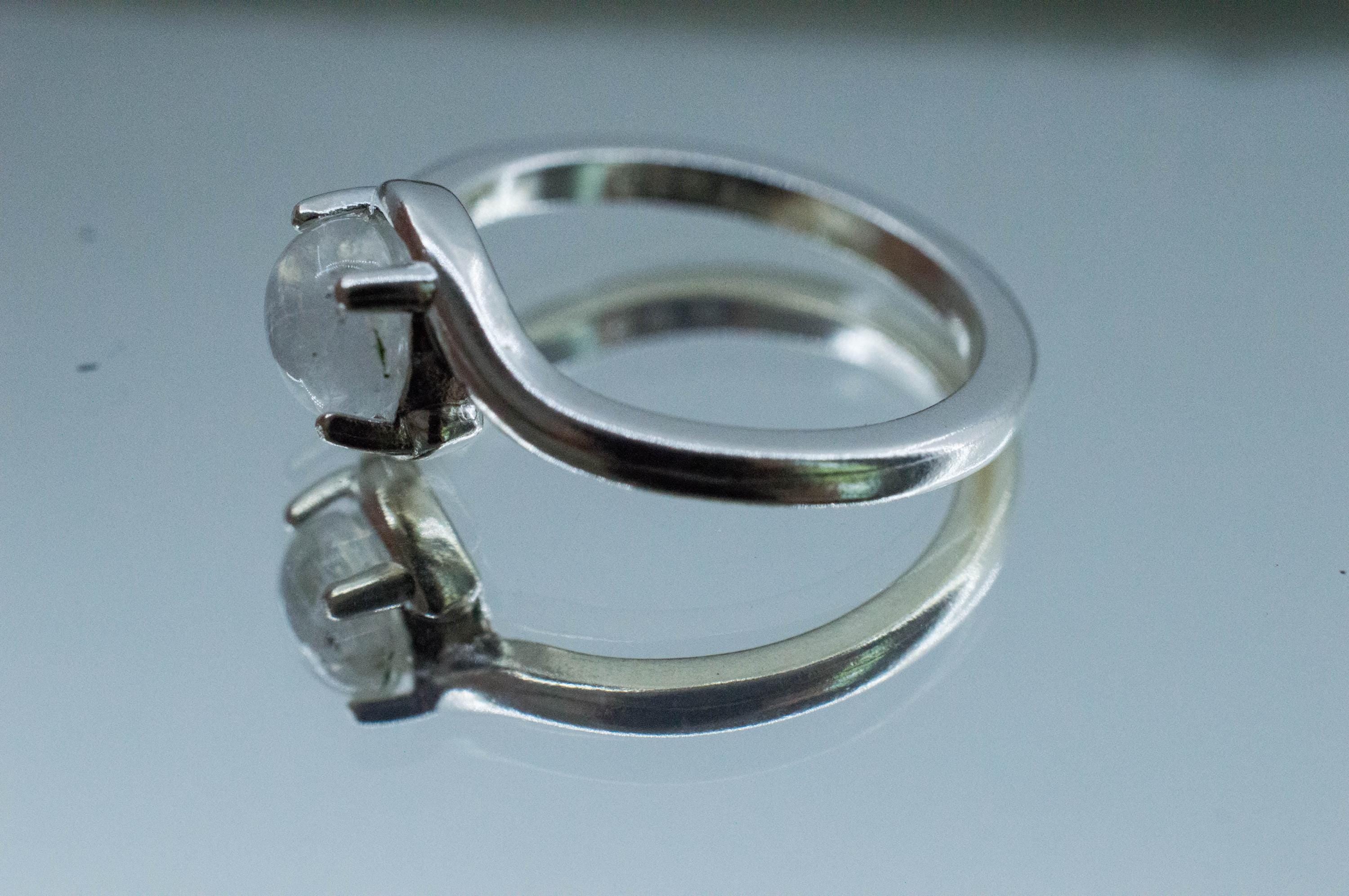 Rainbow Moonstone Ring, Natural Untreated India Moonstone; 0.935cts - Mark Oliver Gems