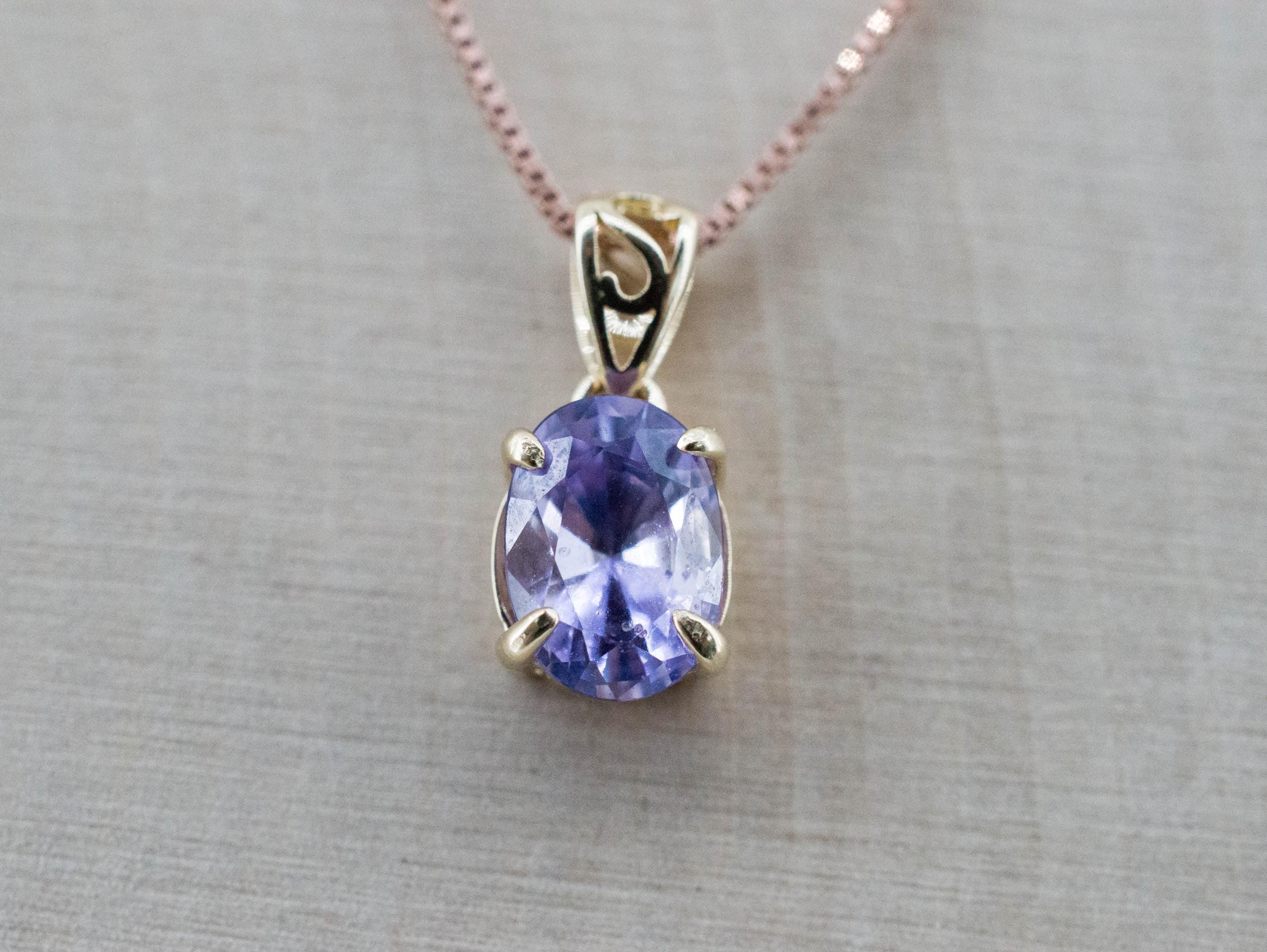 Lavender Sapphire Pendant; Natural Untreated Sri Lanka Sapphire; 1.160cts - Mark Oliver Gems