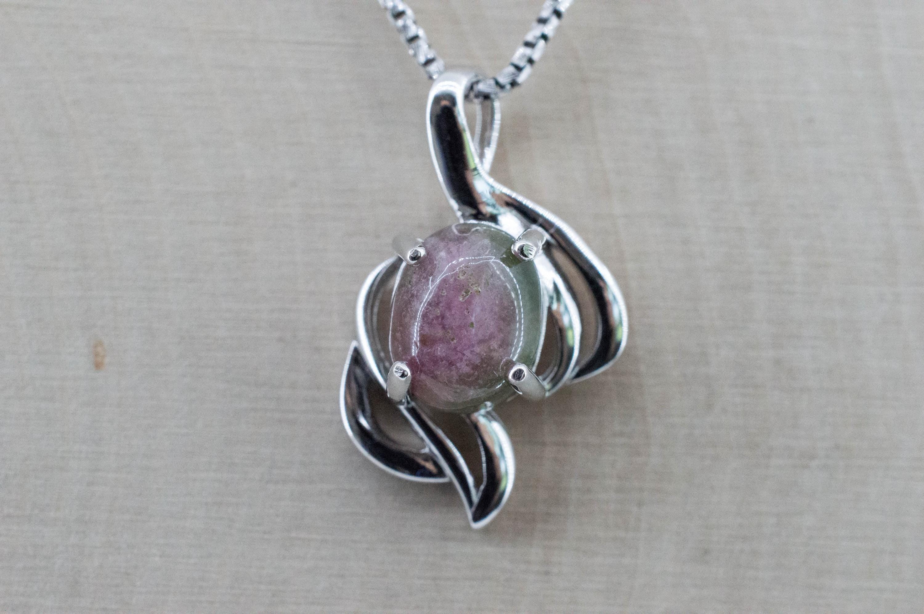 Watermelon Tourmaline Pendant; Natural Untreated Brazil Tourmaline; 4.430cts - Mark Oliver Gems