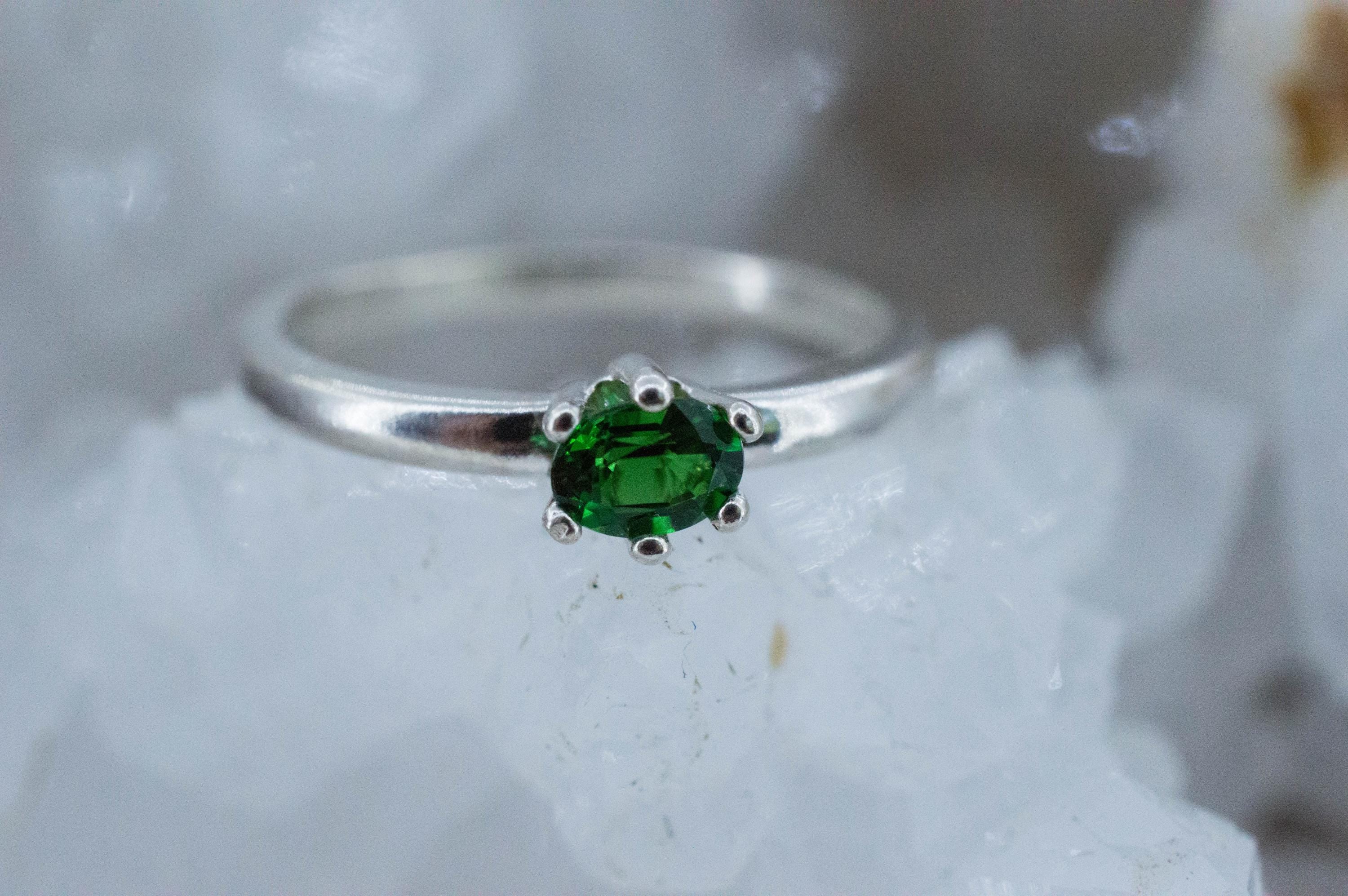 Chrome Tourmaline Ring; Natural Untreated Tanzania Green Tourmaline; 0.290cts - Mark Oliver Gems