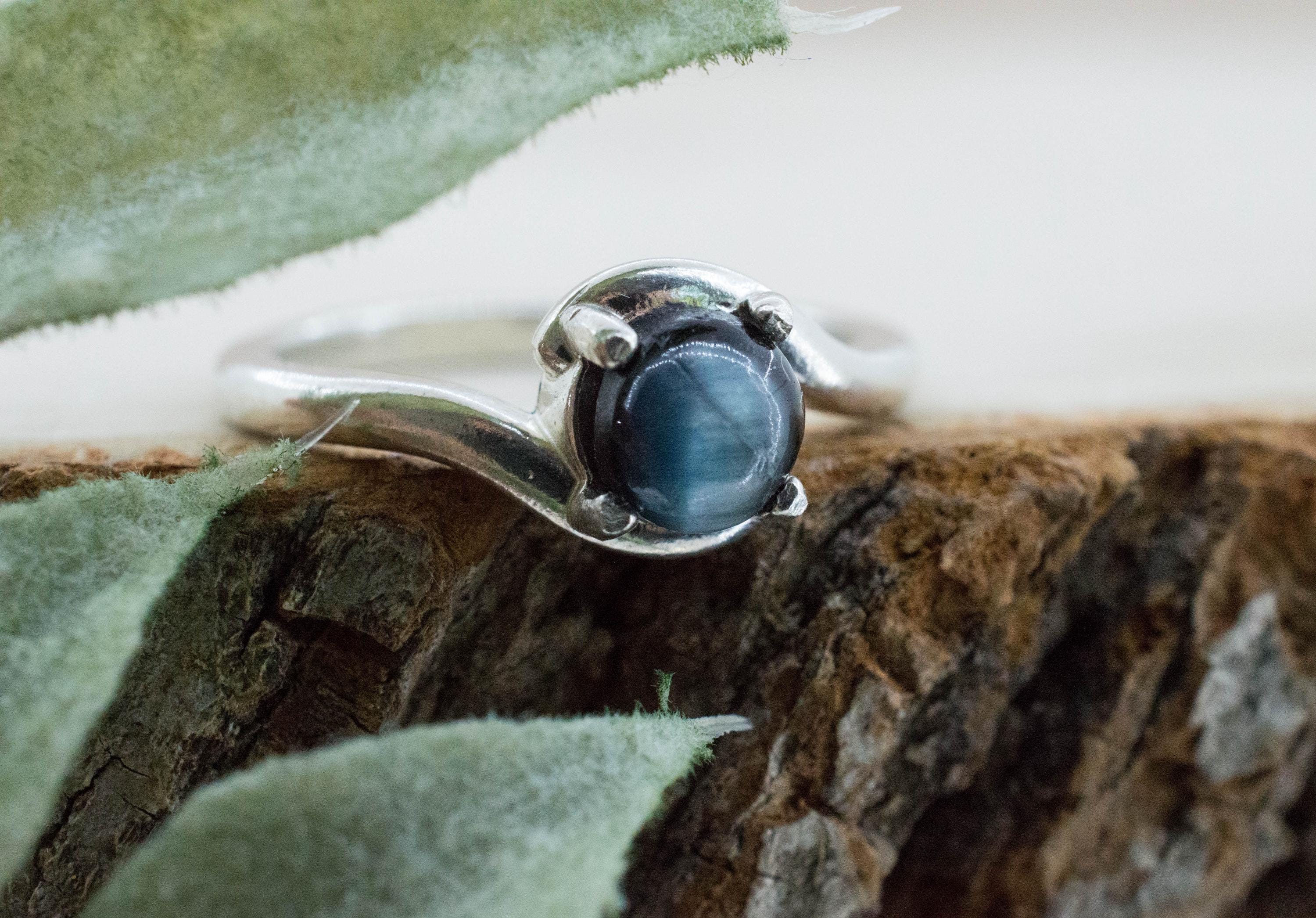 Cat's Eye Tourmaline Ring, Natural Untreated Brazil Blue Tourmaline; 1.090cts - Mark Oliver Gems