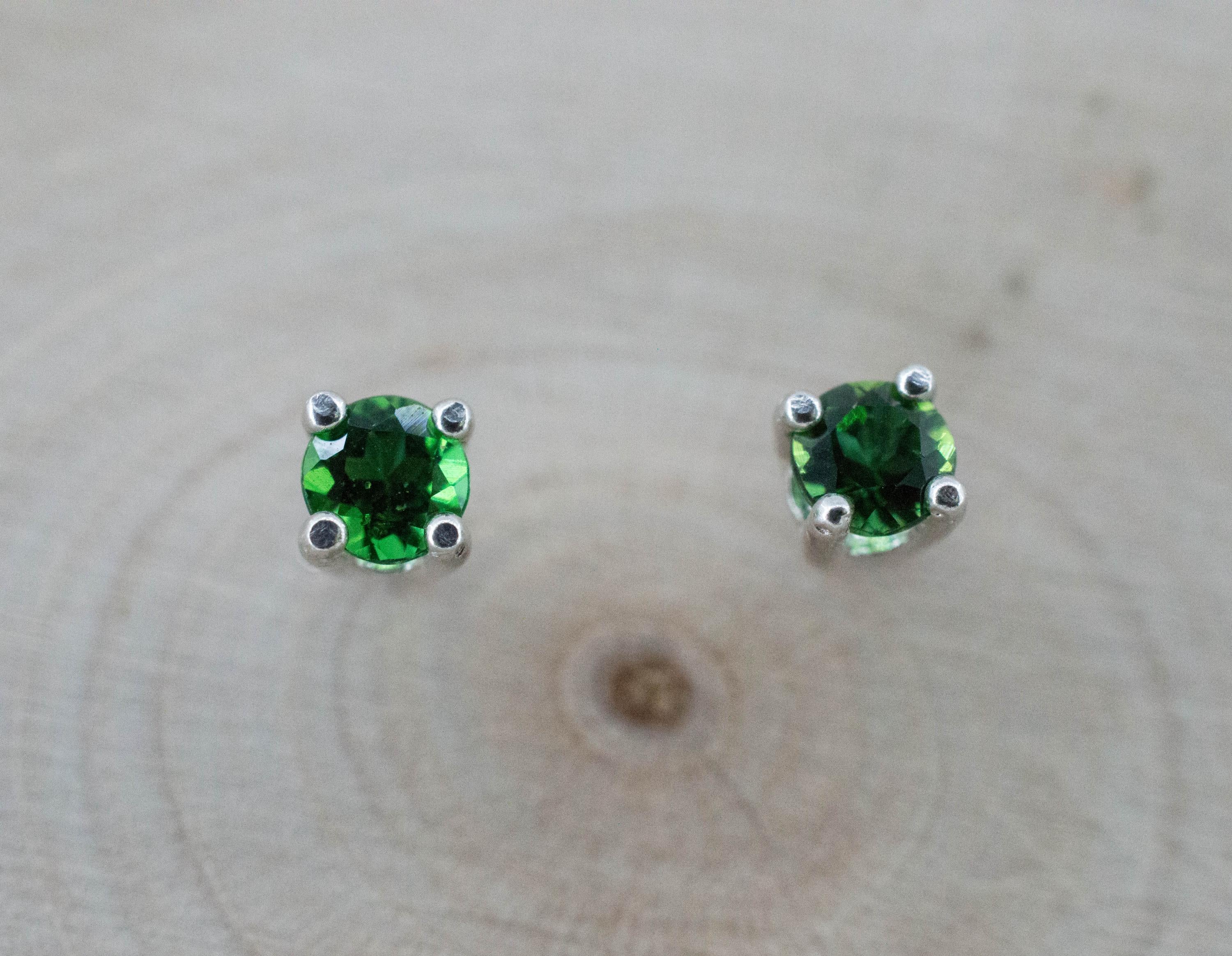 Chrome Tourmaline Earrings; Natural Untreated Tanzanian Tourmaline; 0.325cts - Mark Oliver Gems