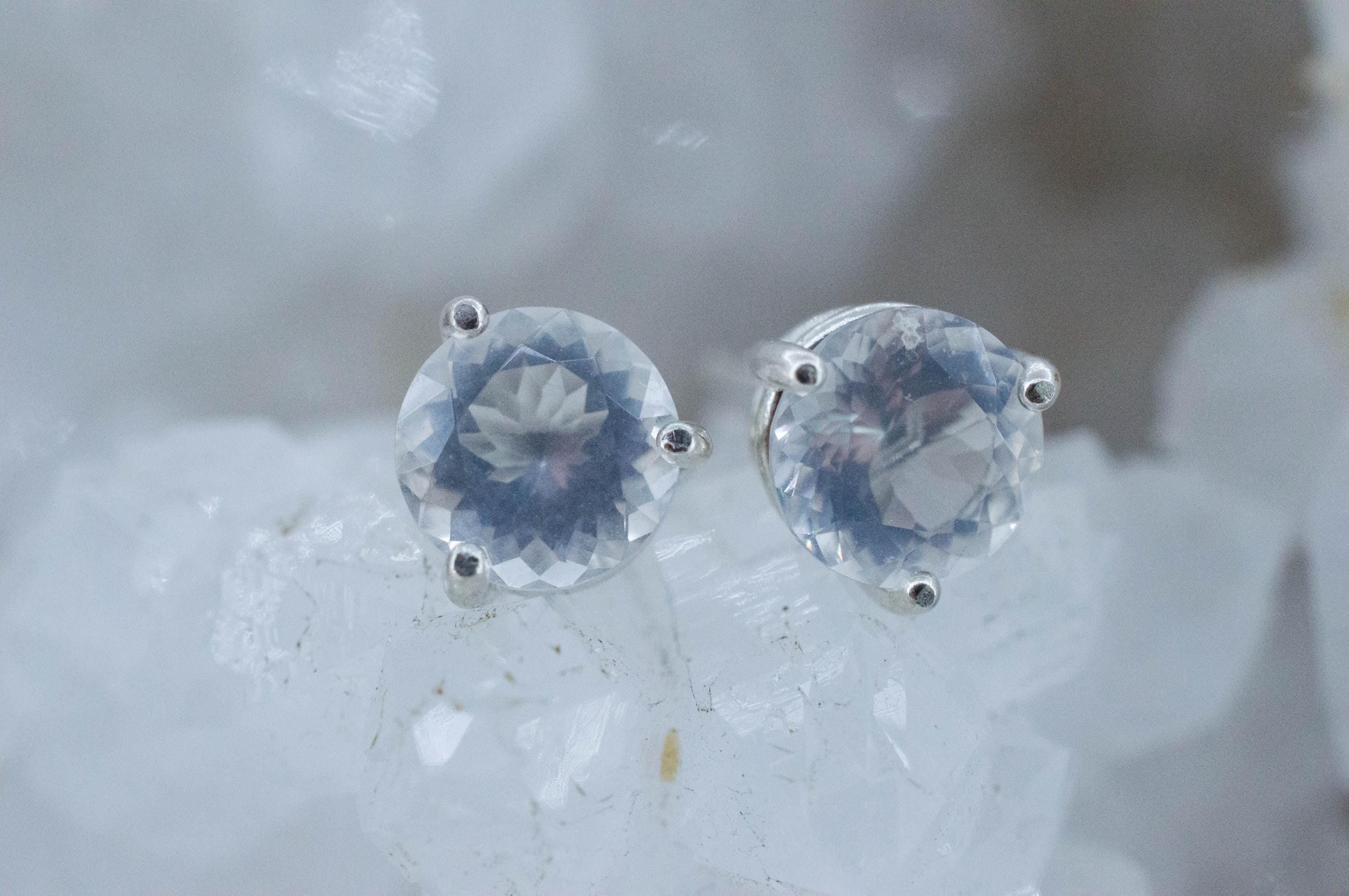 Moon Quartz Earrings, Natural Untreated Brazilian Quartz; 2.230cts - Mark Oliver Gems