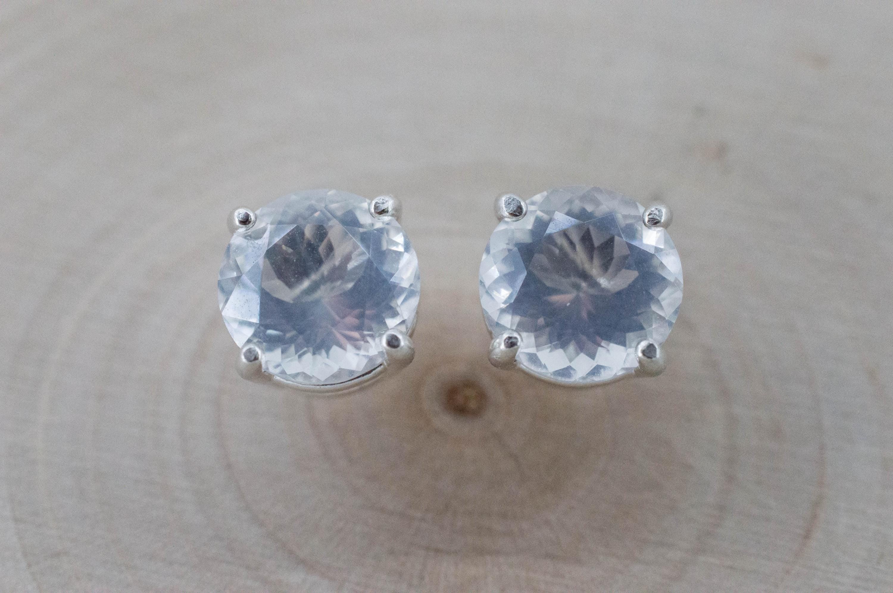 Moon Quartz Earrings, Natural Untreated Brazilian Quartz; 3.530cts - Mark Oliver Gems