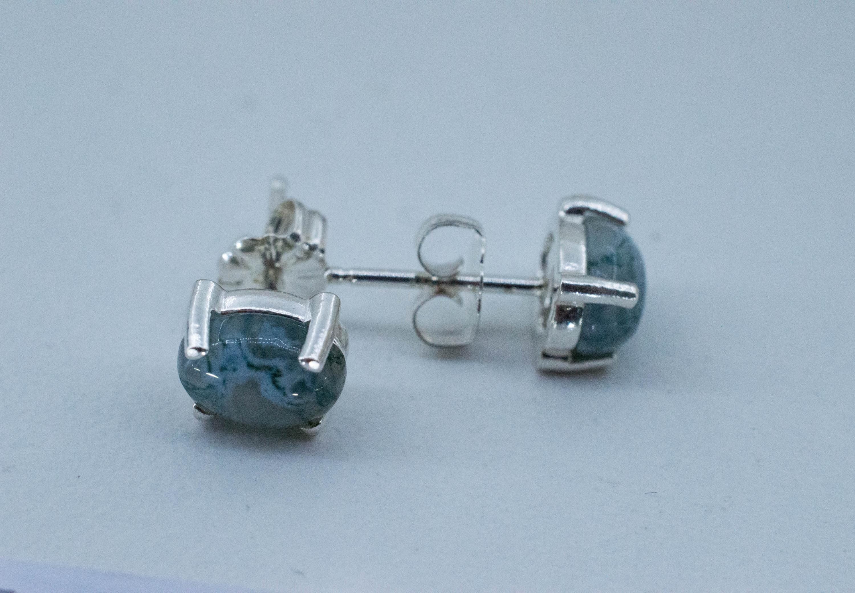 Moss Agate Earrings, Natural Untreated India Agate; 2.455cts - Mark Oliver Gems