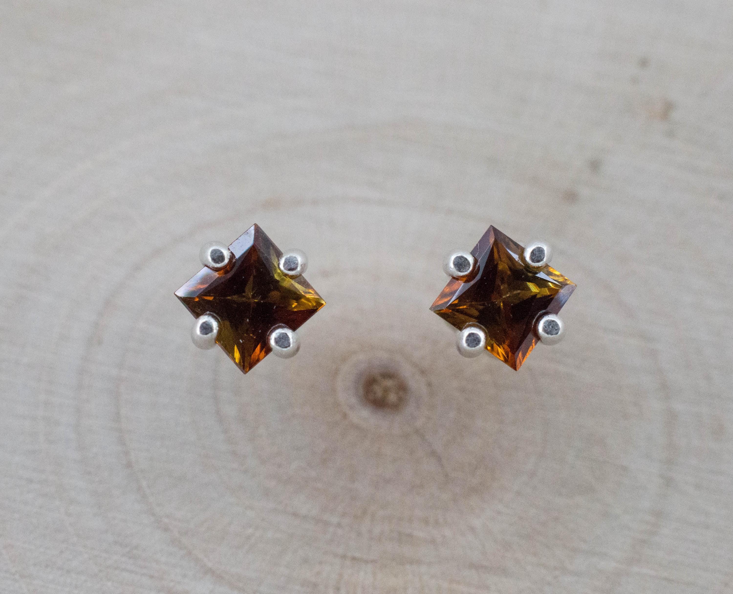 Sunset Tourmaline Earrings; Natural Untreated Tanzania Tourmaline; 0.675cts - Mark Oliver Gems