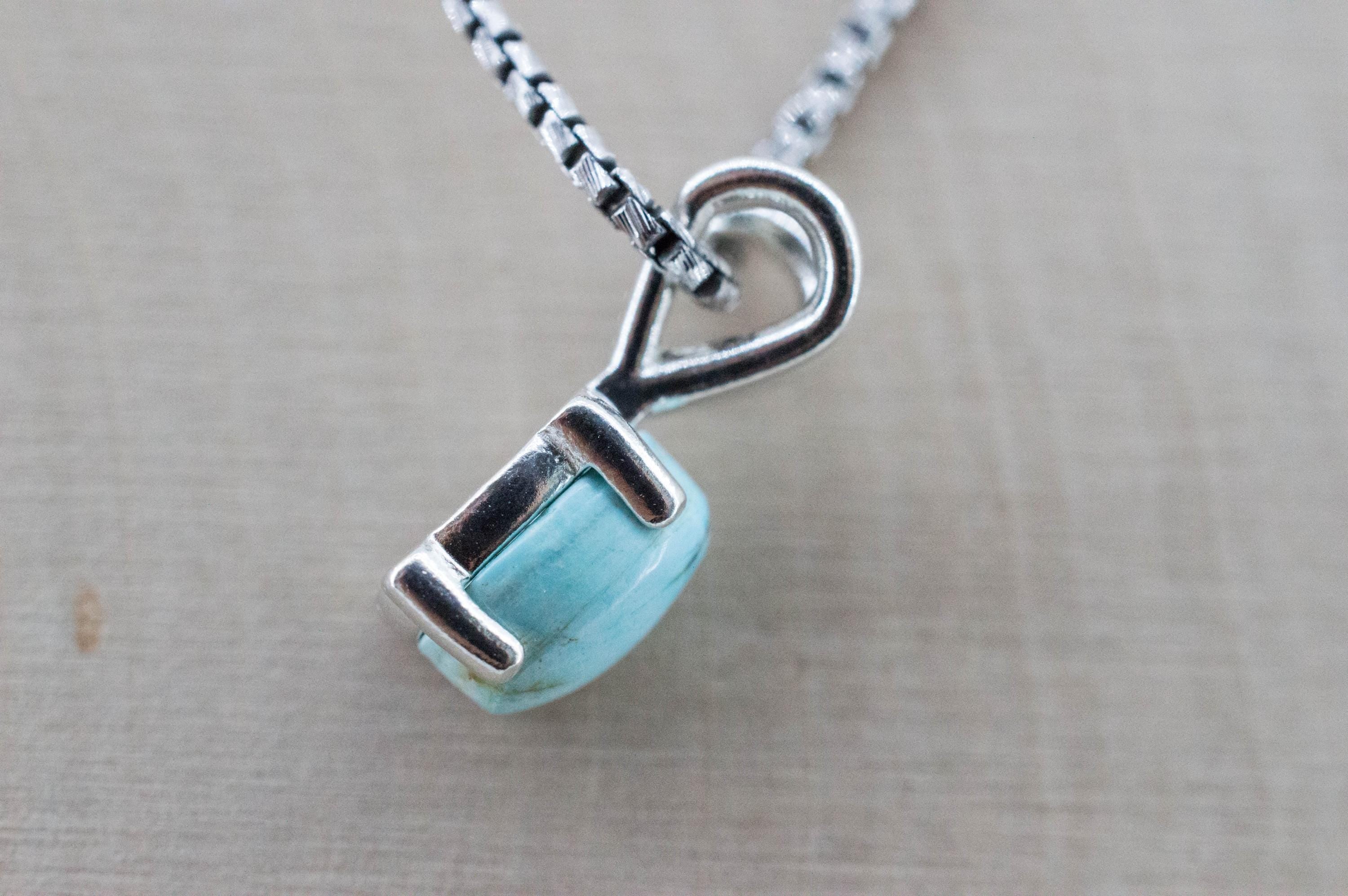 Turquoise Pendant, Natural Untreated Burtis Blue Turquoise; 1.965cts - Mark Oliver Gems