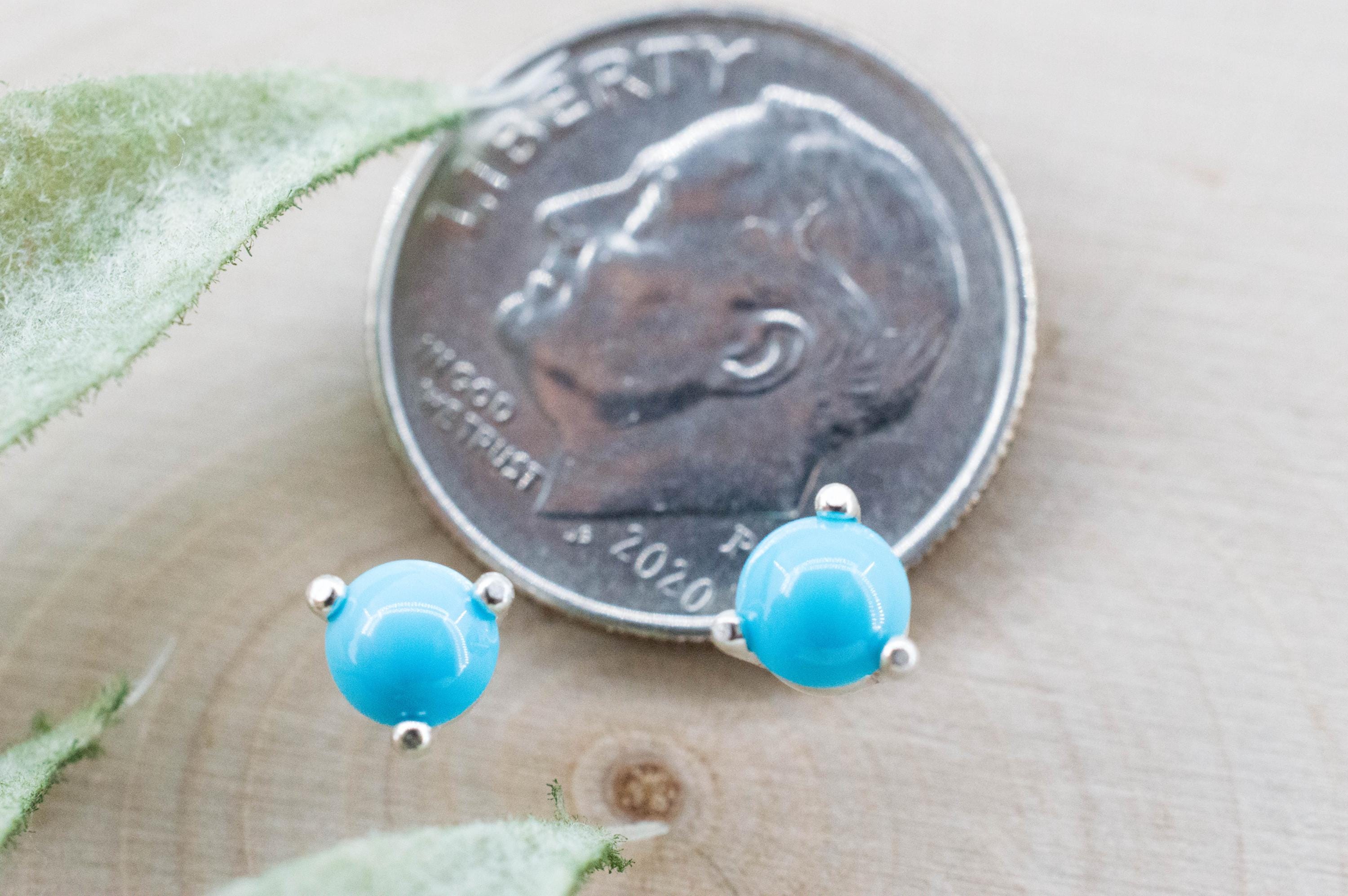 Turquoise Earrings, Natural Stabilized Sleeping Beauty Turquoise; 0.520cts - Mark Oliver Gems