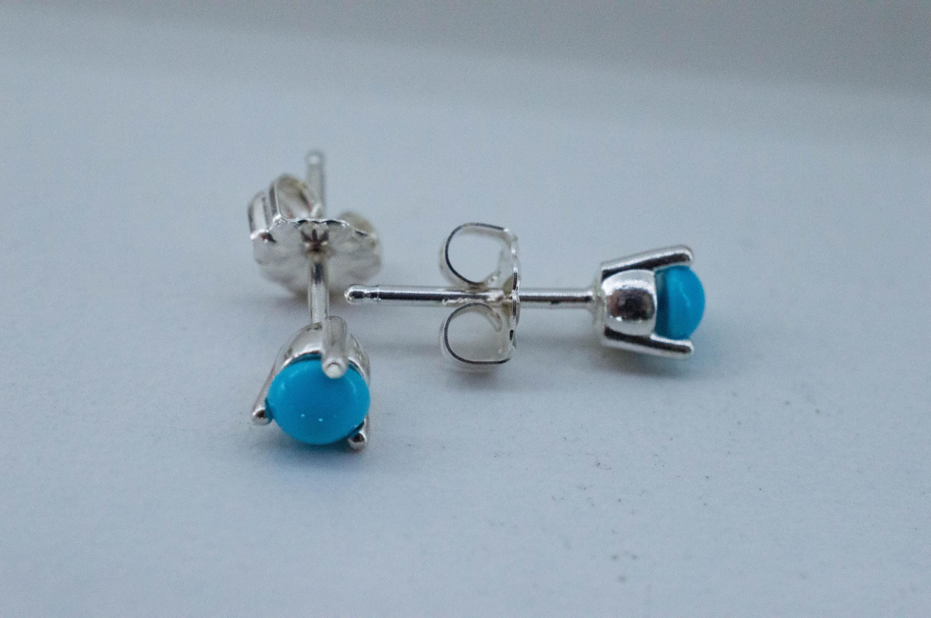 Turquoise Earrings, Natural Stabilized Sleeping Beauty Turquoise; 0.520cts - Mark Oliver Gems