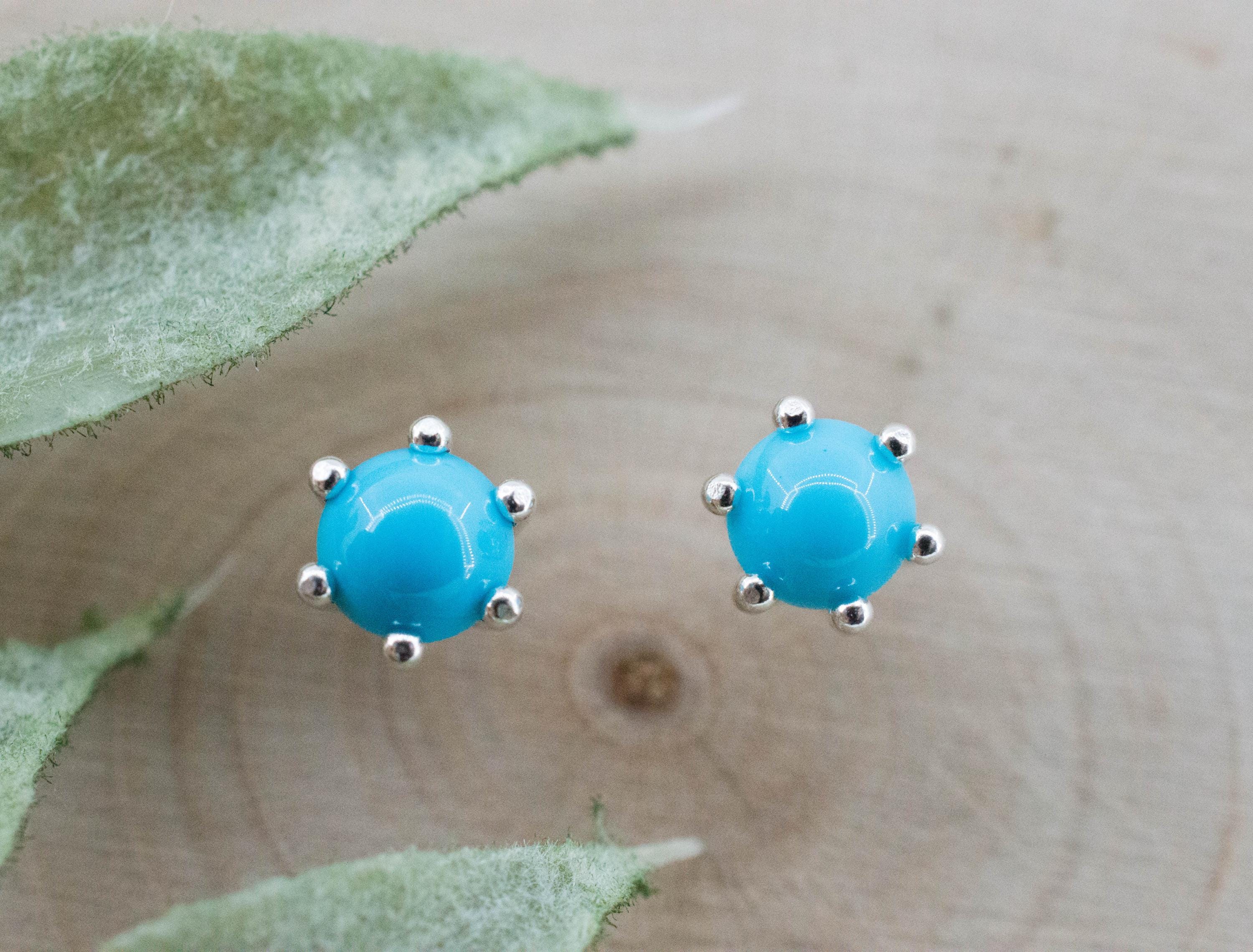 Turquoise Earrings, Natural Stabilized Sleeping Beauty Turquoise; 0.735cts - Mark Oliver Gems
