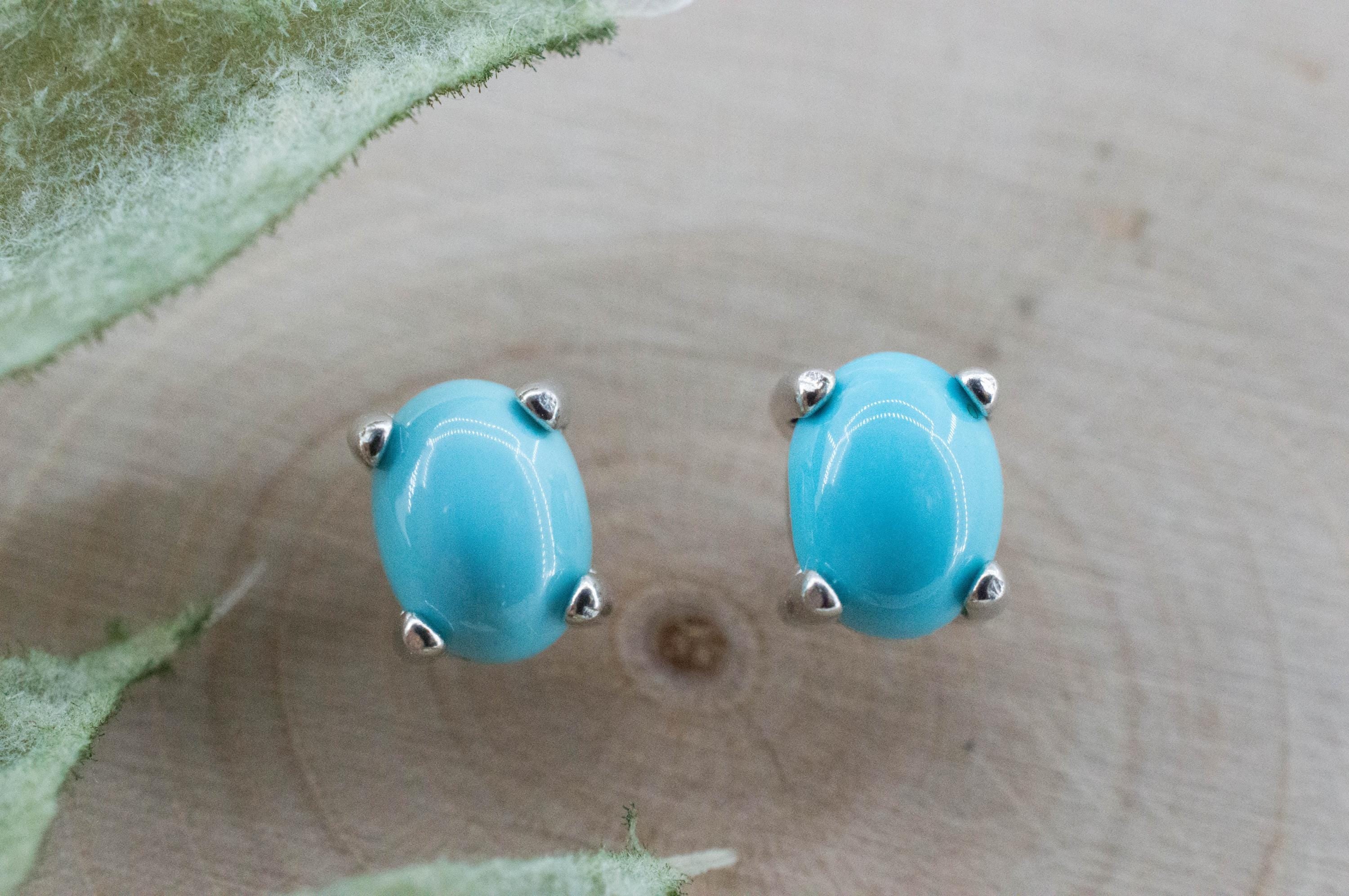 Turquoise Earrings, Natural Stabilized Sleeping Beauty Turquoise; 1.580cts - Mark Oliver Gems