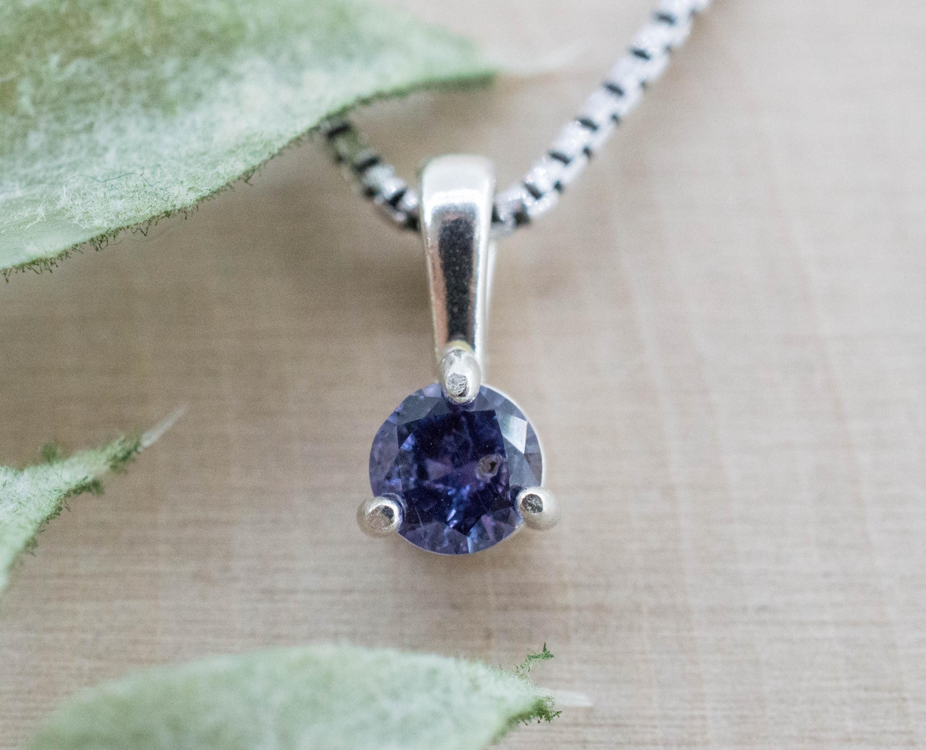 Purple Sapphire Pendant; Natural Untreated Tanzania Umba Sapphire; 0.525cts - Mark Oliver Gems