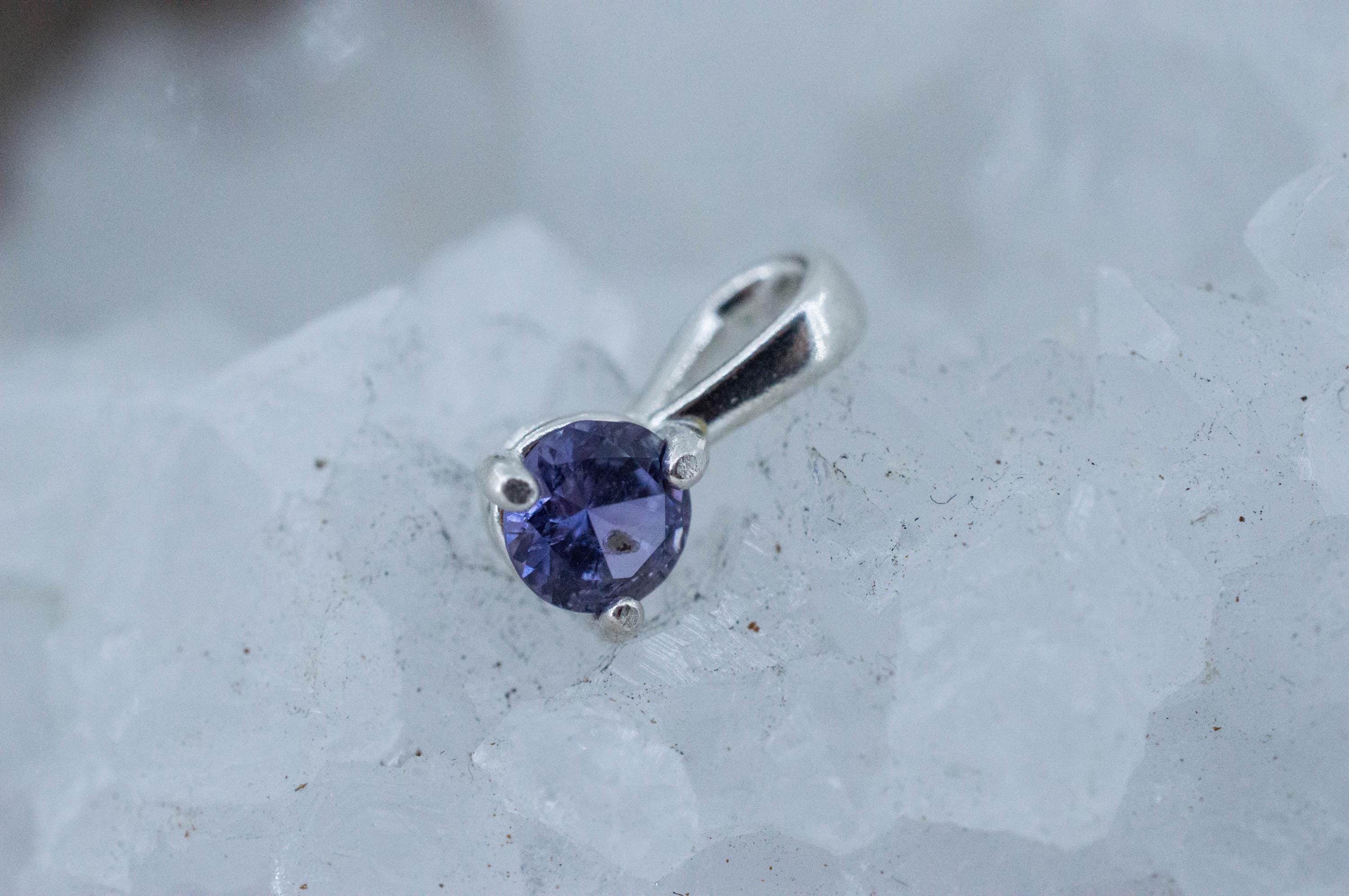 Purple Sapphire Pendant; Natural Untreated Tanzania Umba Sapphire; 0.525cts - Mark Oliver Gems