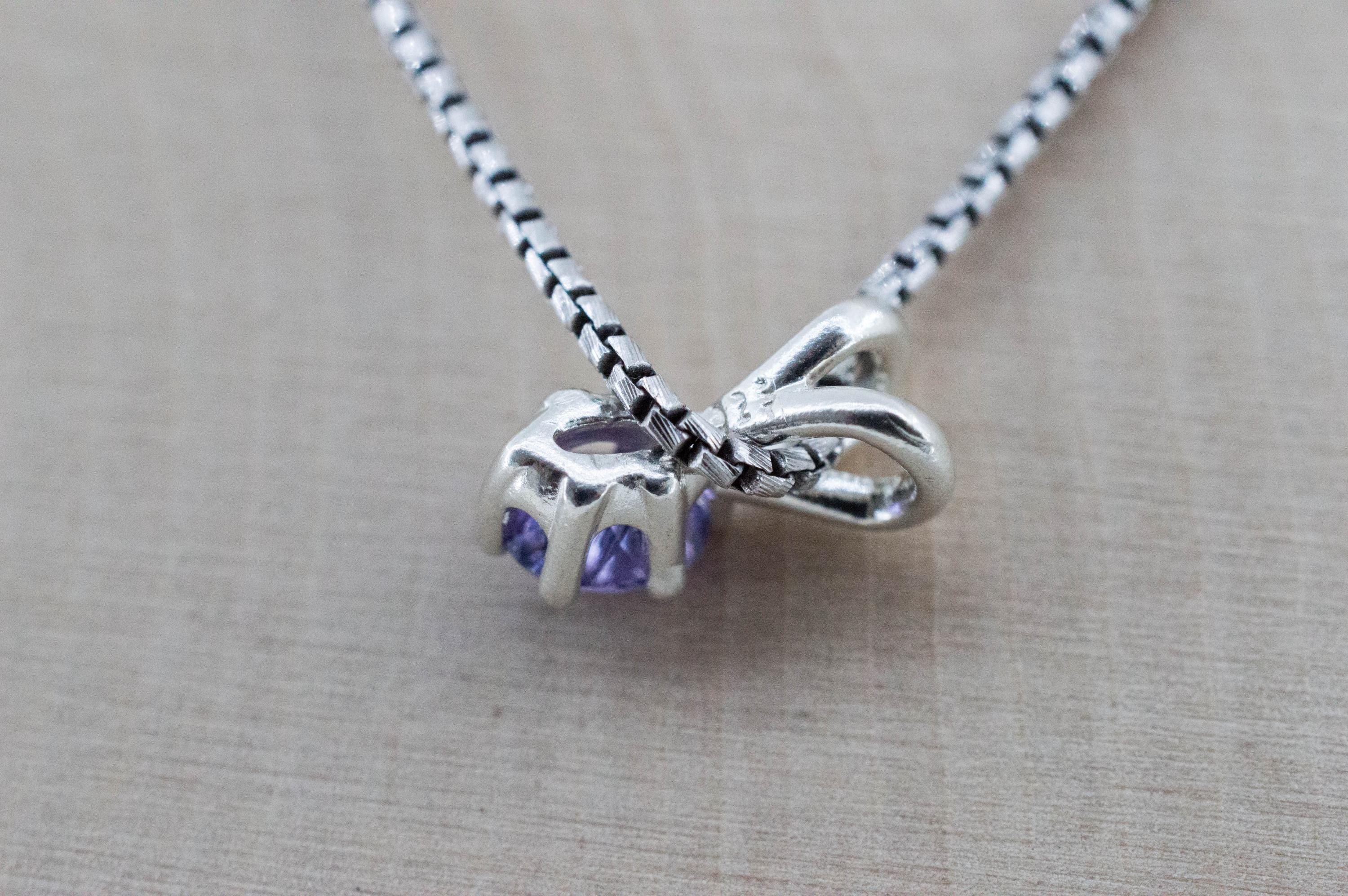 Purple Sapphire Pendant; Natural Untreated Tanzania Umba Sapphire; 0.620cts - Mark Oliver Gems