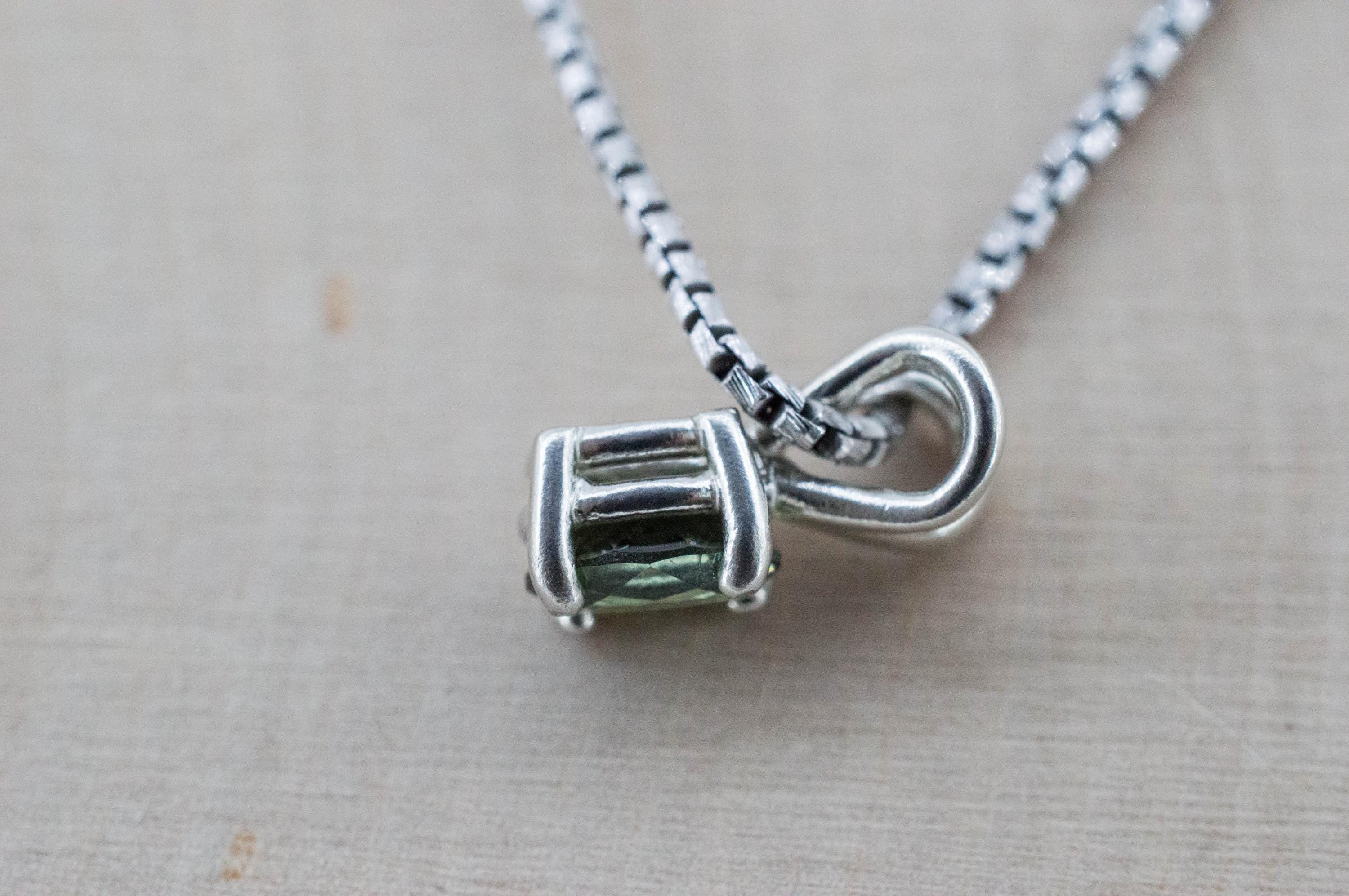 Green Sapphire Pendant; Natural Untreated Tanzania Umba Sapphire; 0.875cts - Mark Oliver Gems