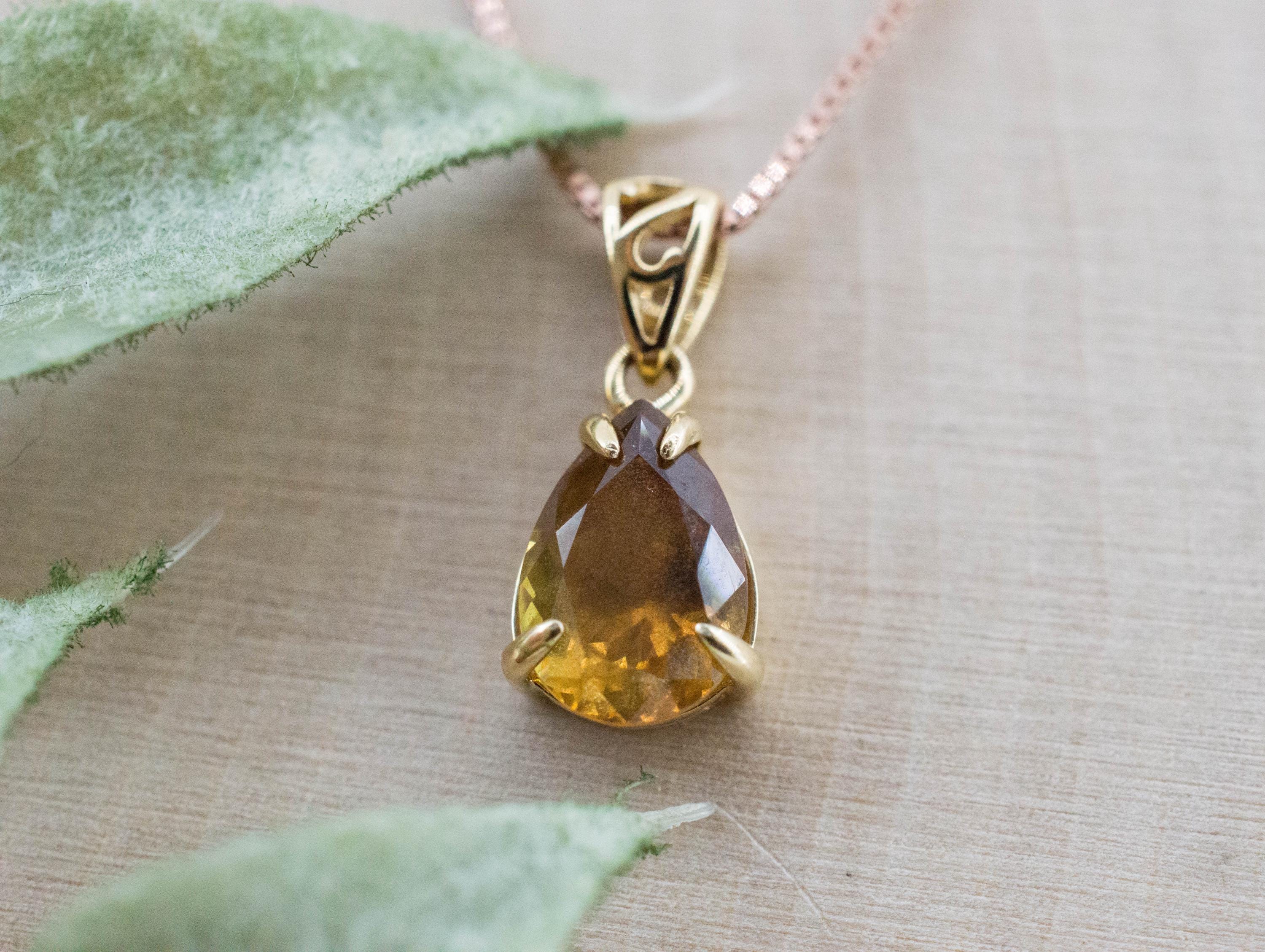 Orange Sapphire Pendant; Natural Untreated Tanzania Umba Sapphire; 1.235cts - Mark Oliver Gems