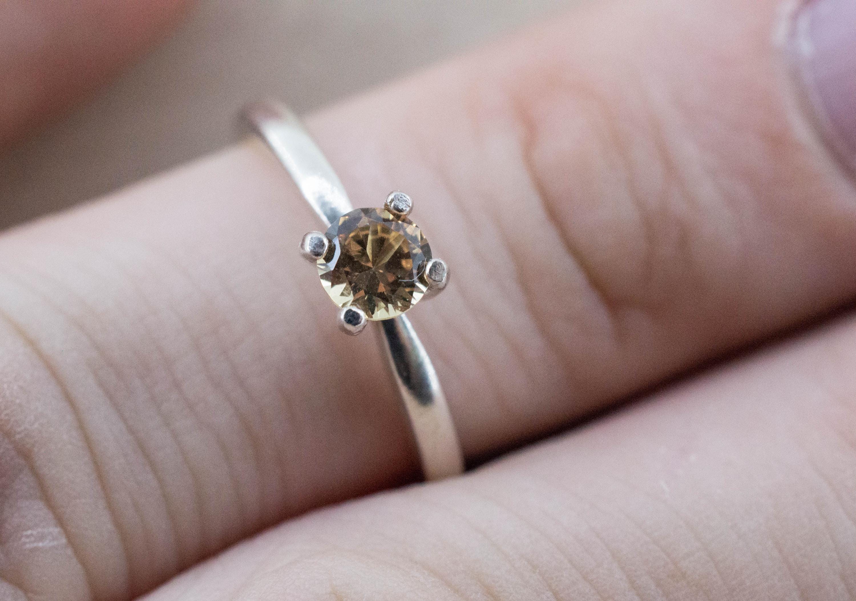 Peach Sapphire Ring, Natural Untreated Tanzania Umba Sapphire; 0.430cts - Mark Oliver Gems
