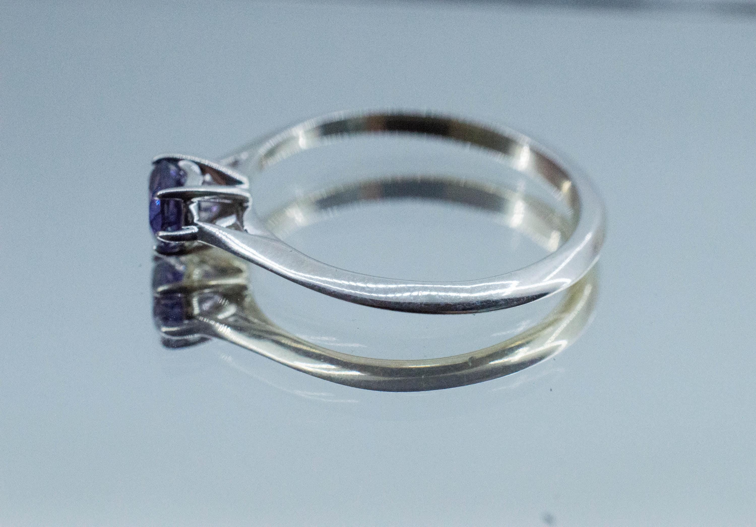 Purple Sapphire Ring, Natural Untreated Tanzania Umba Sapphire; 0.485cts - Mark Oliver Gems