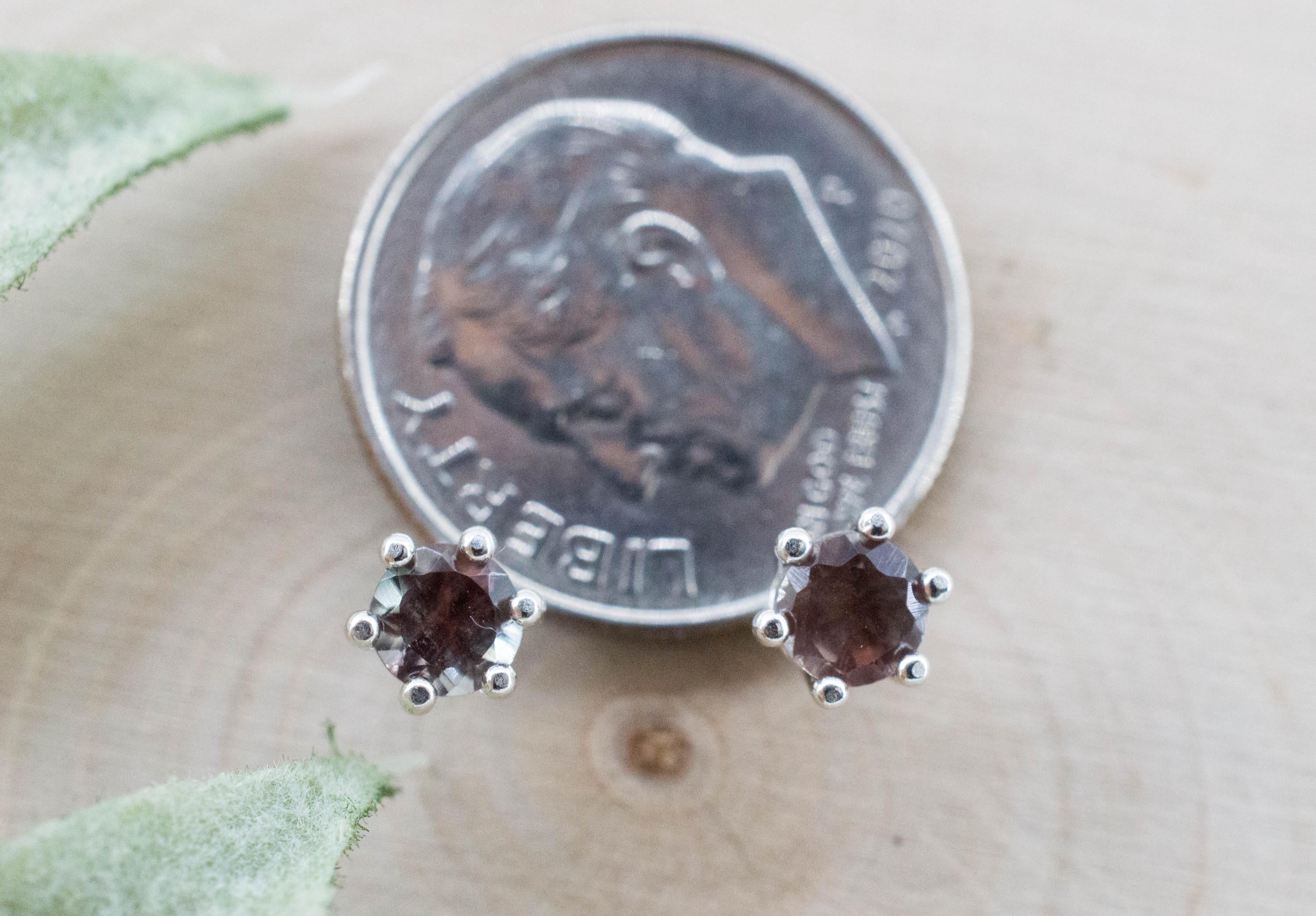 Green Oregon Sunstone Earrings; Natural Untreated Sunstone; 0.515cts - Mark Oliver Gems