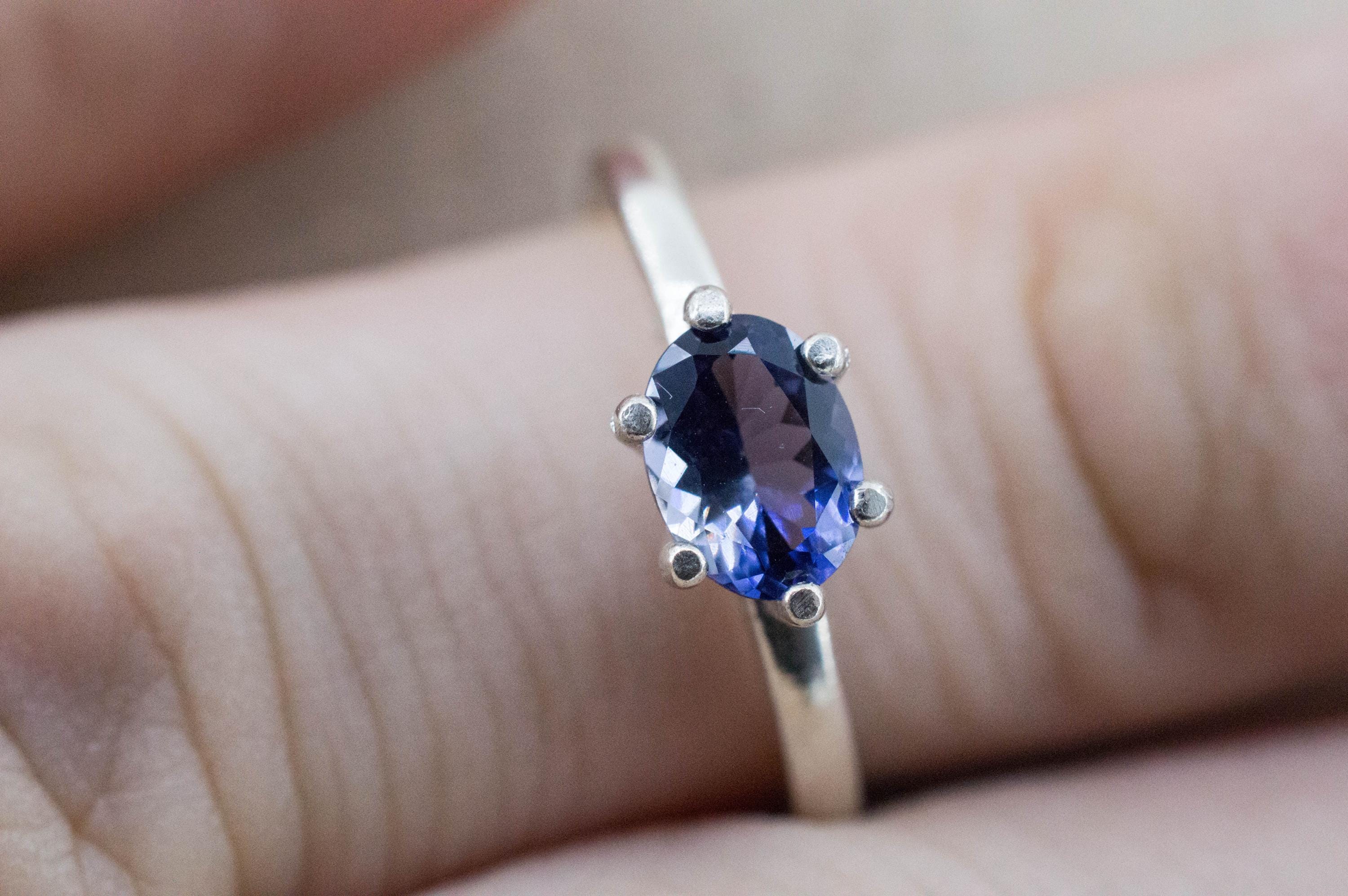 Iolite Ring; Natural Untreated Tanzania Iolite; 0.600cts - Mark Oliver Gems