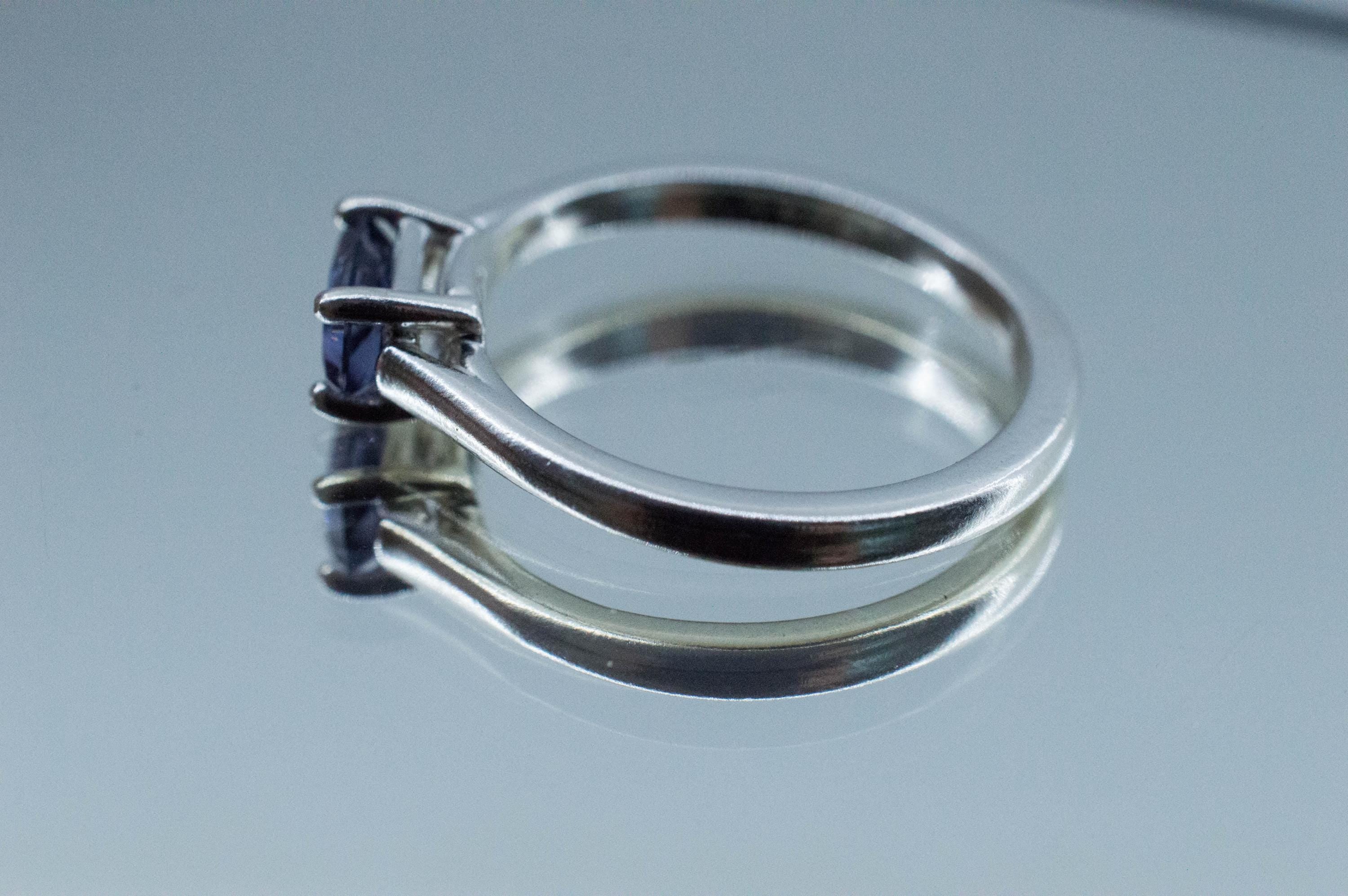 Iolite Ring; Natural Untreated Tanzania Iolite; 0.465cts - Mark Oliver Gems