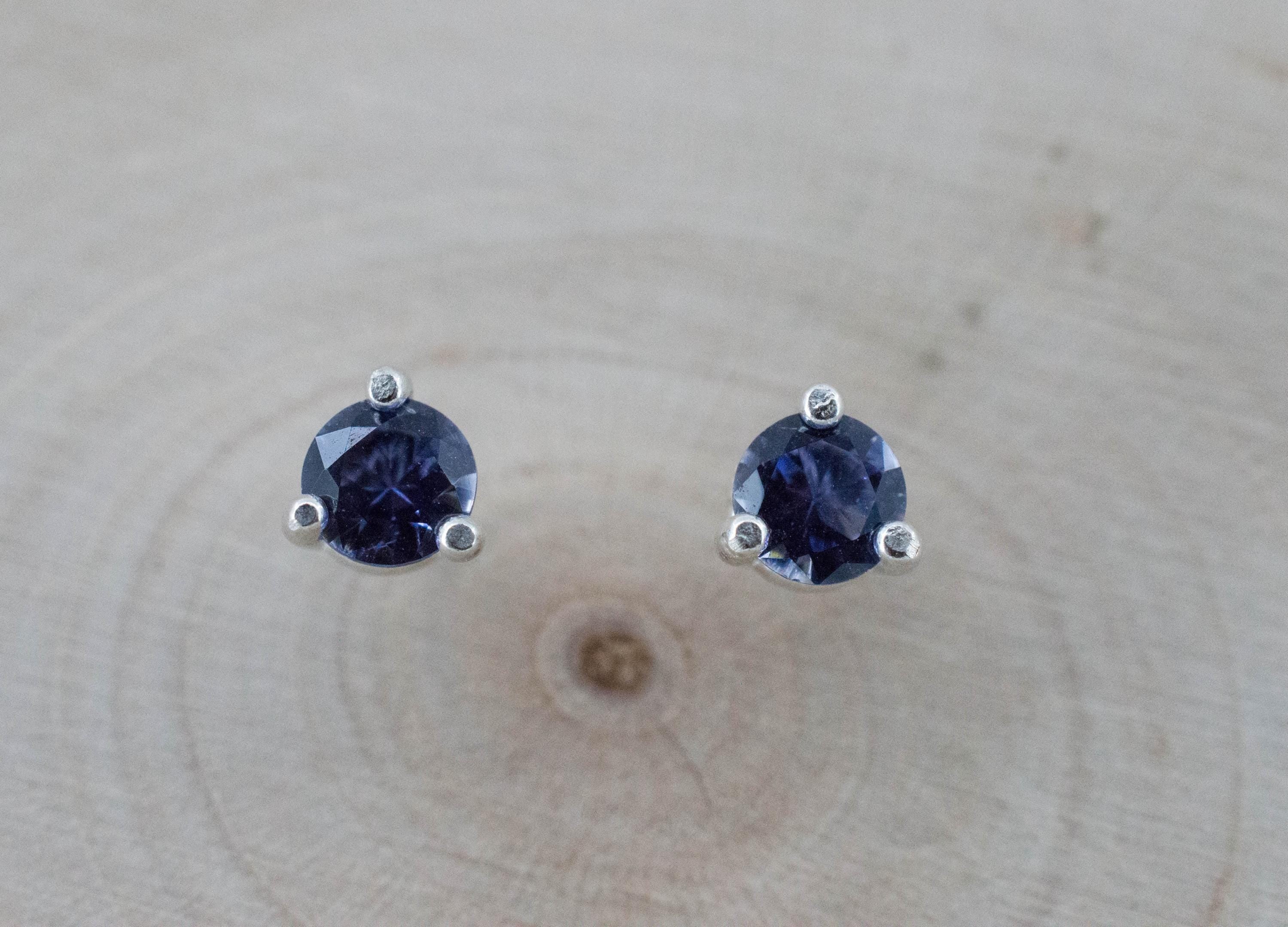 Iolite Earrings; Natural Untreated Tanzania Iolite; 0.355cts - Mark Oliver Gems